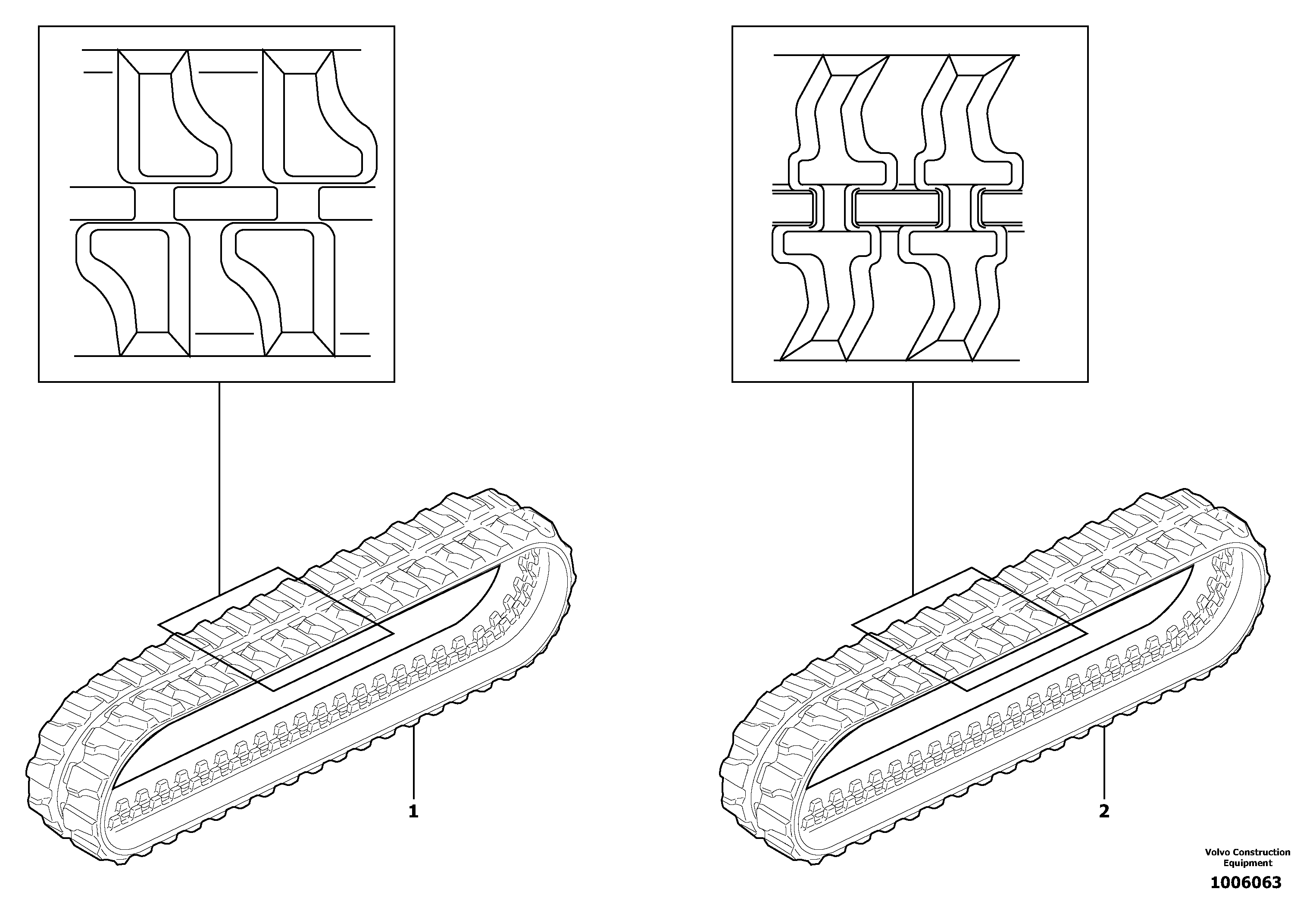 Схема запчастей Volvo EC13 TYPE 600 XR/XTV - 8285 Гусеничные цепи (гусеницы) резиновые 