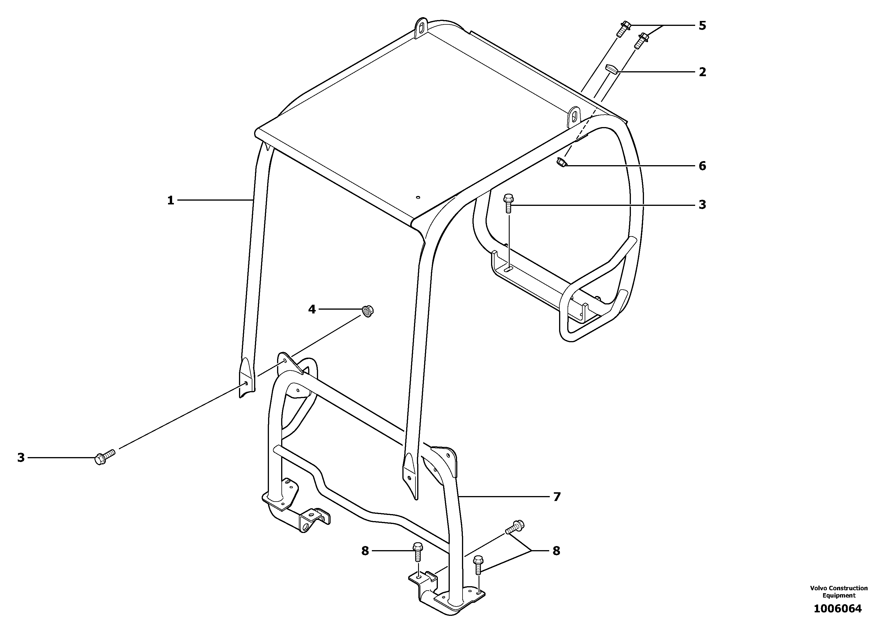 Схема запчастей Volvo EC13 TYPE 600 XR/XTV - 82349 Canopy 