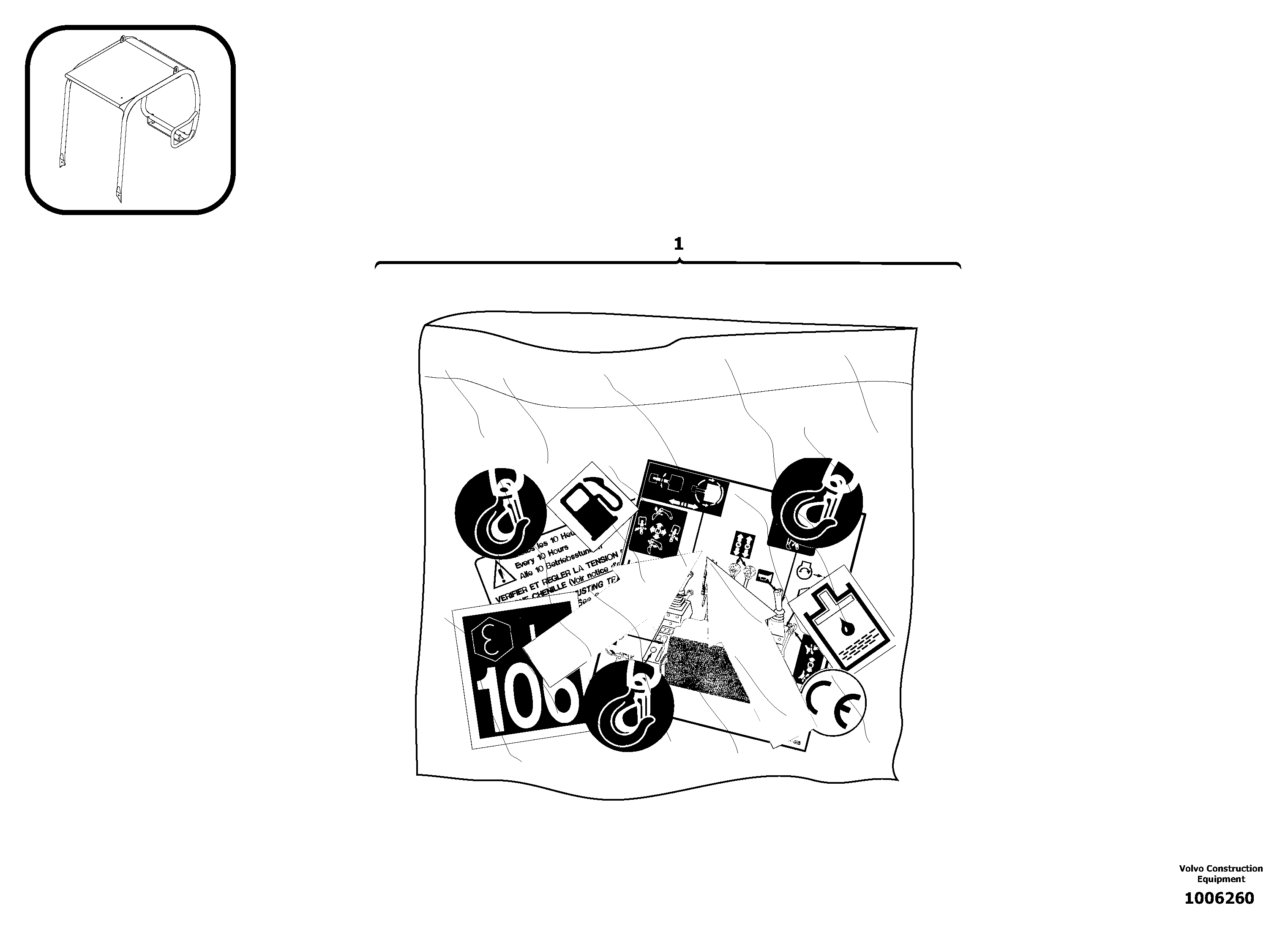 Схема запчастей Volvo EC13 TYPE 600 XR/XTV - 8134 Transfer : canopy 
