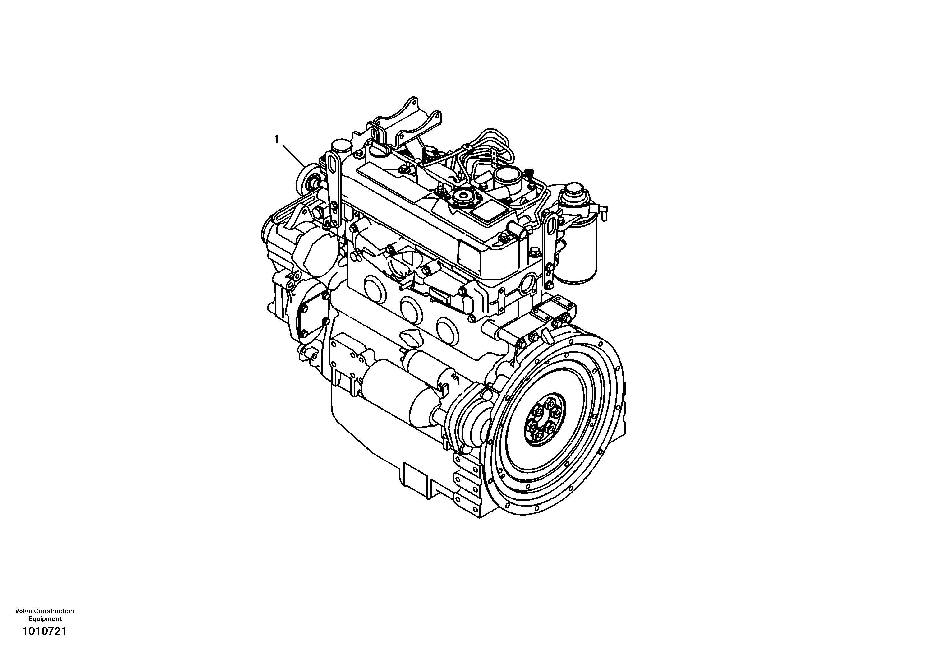 Схема запчастей Volvo ECR58 - 90165 Двигатель в сборе 