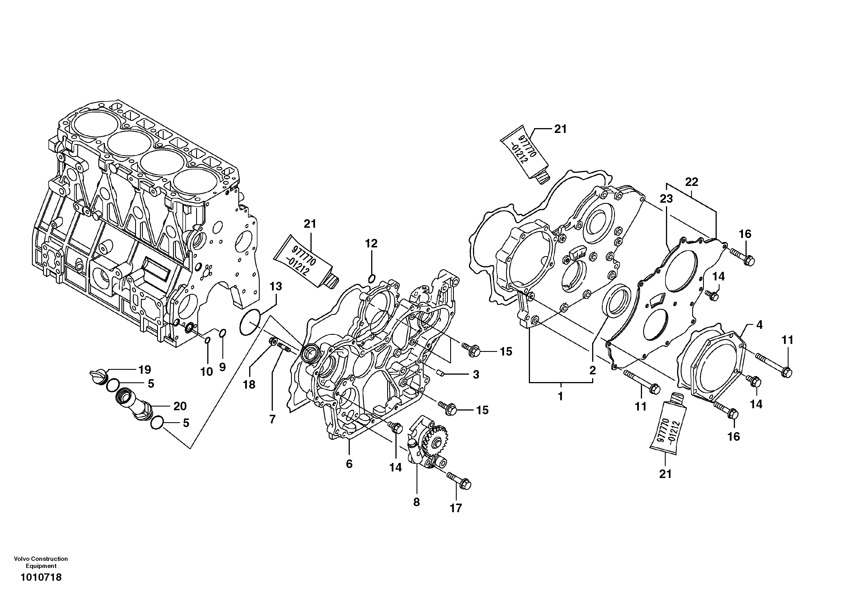 Схема запчастей Volvo ECR58 - 53379 Timing gear casing 