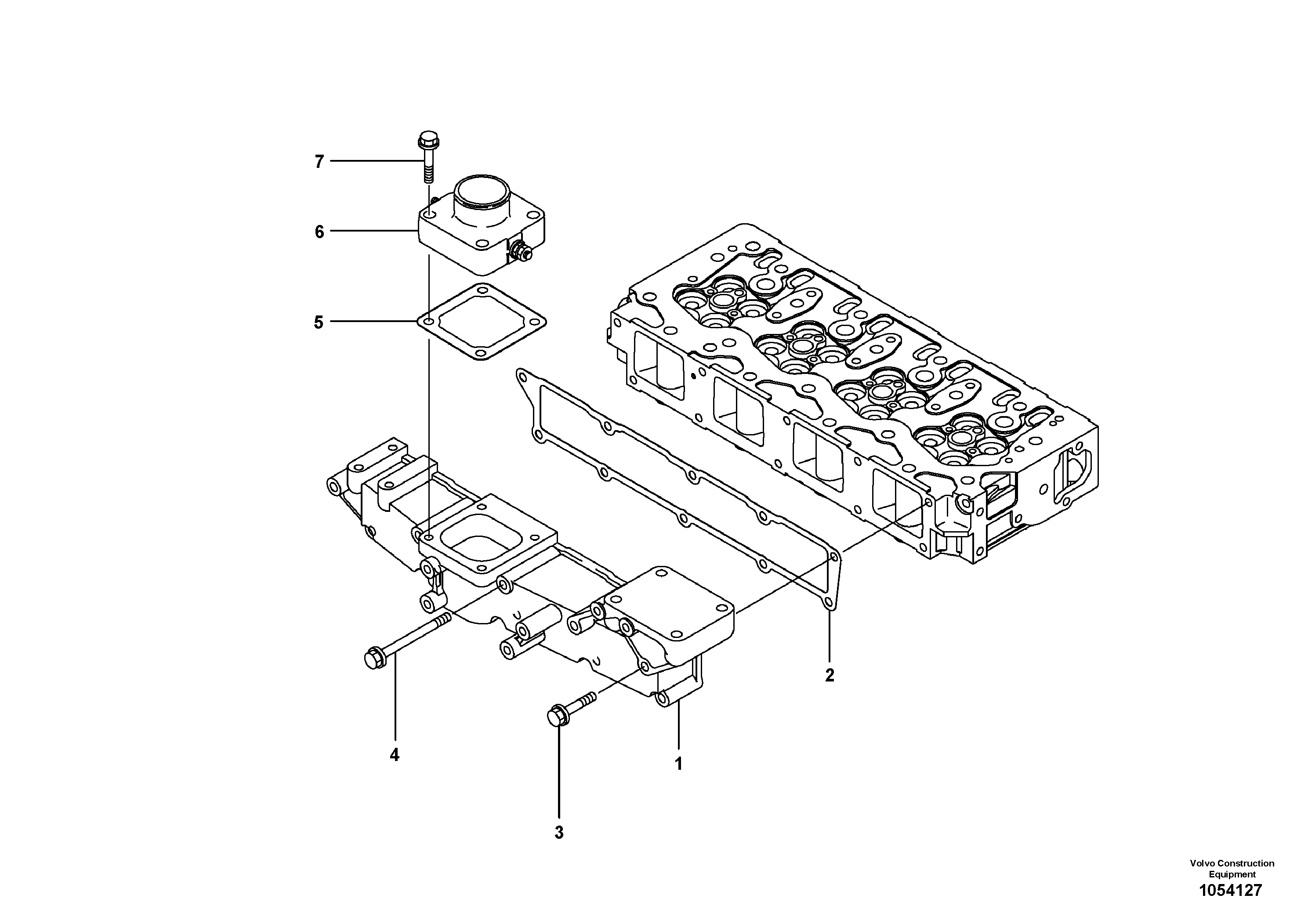 Схема запчастей Volvo ECR58 - 57836 Inlet manifold 