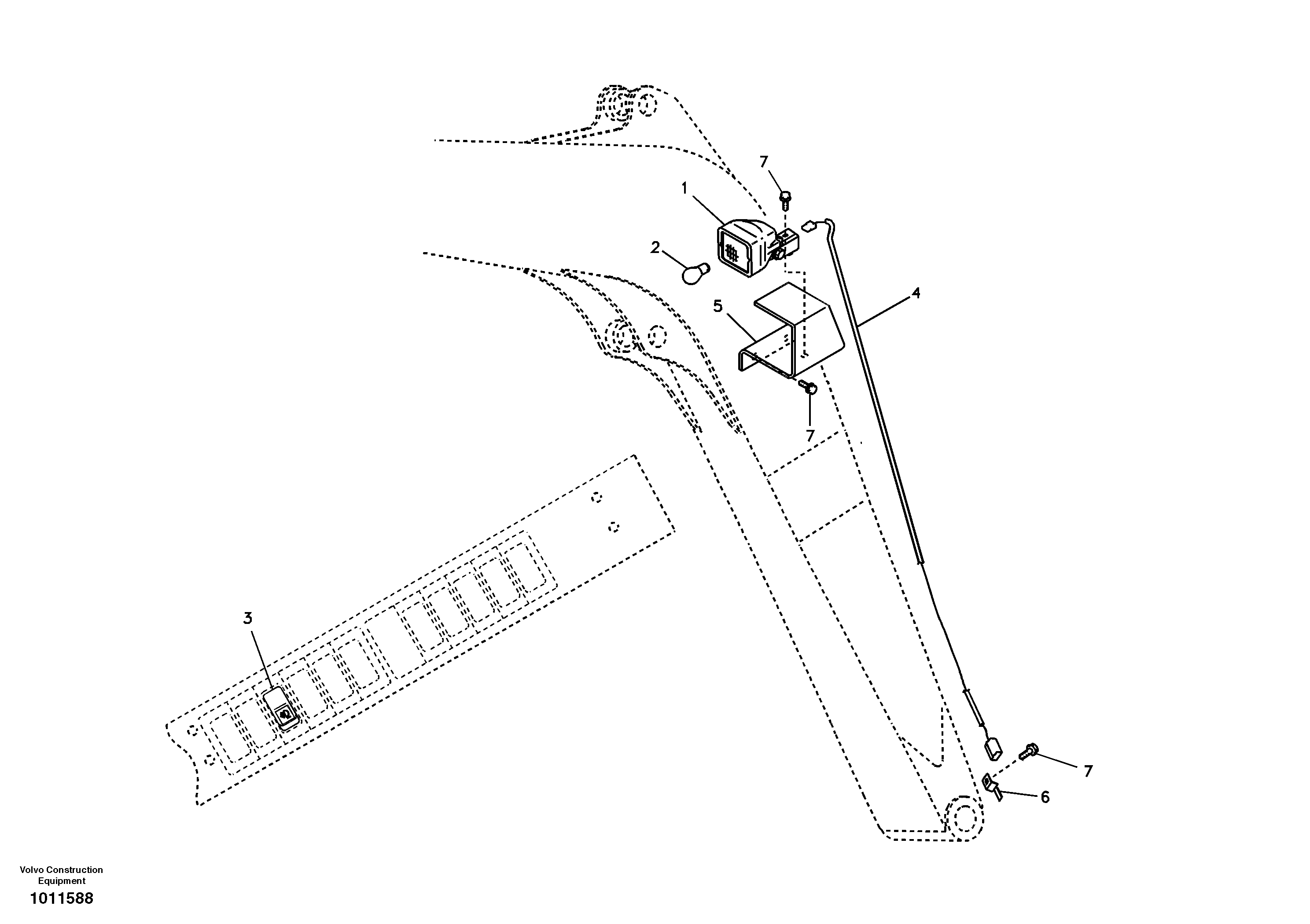 Схема запчастей Volvo ECR58 - 4014 Working lamp on boom 