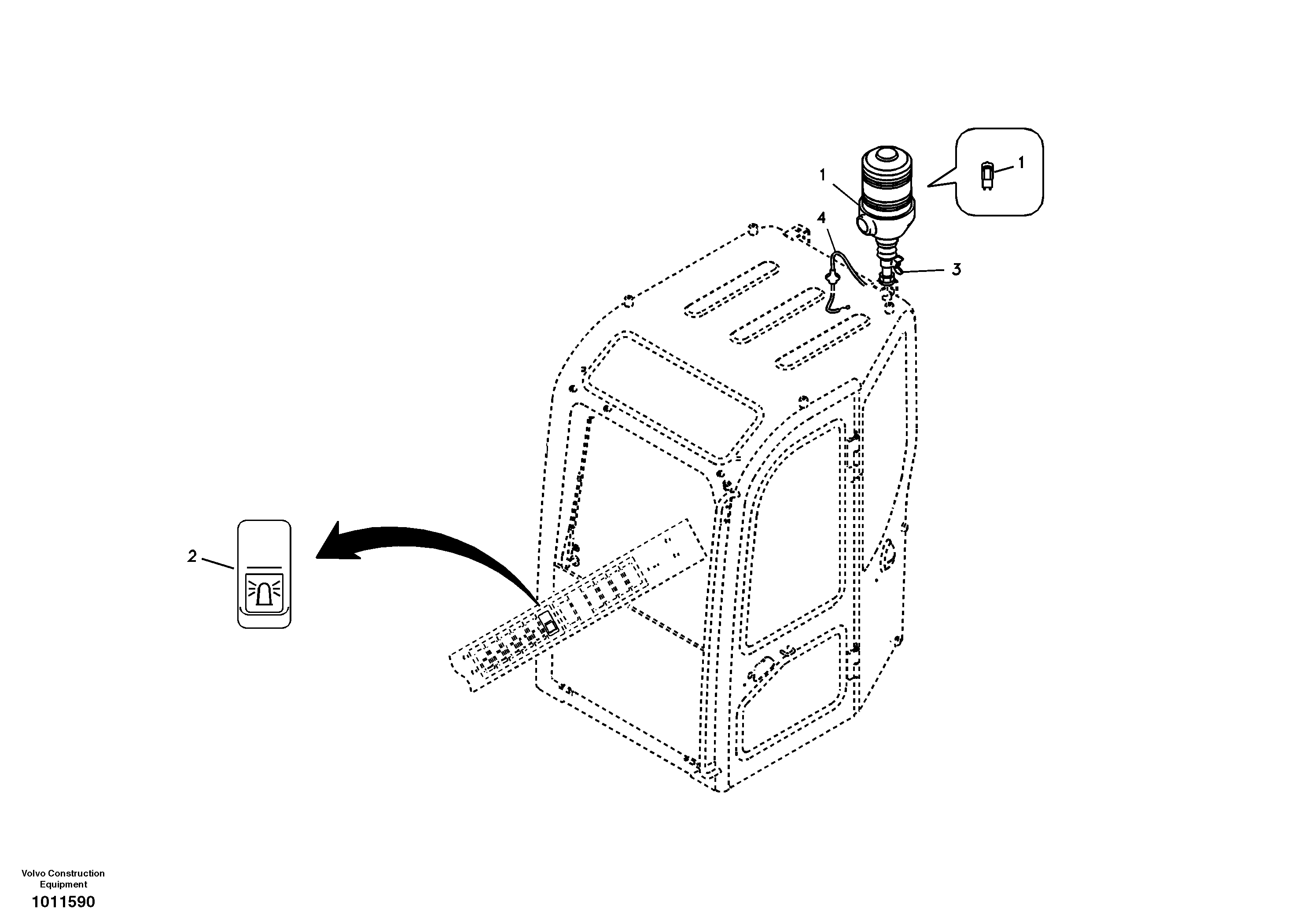 Схема запчастей Volvo ECR58 - 4016 Rotating beacon 