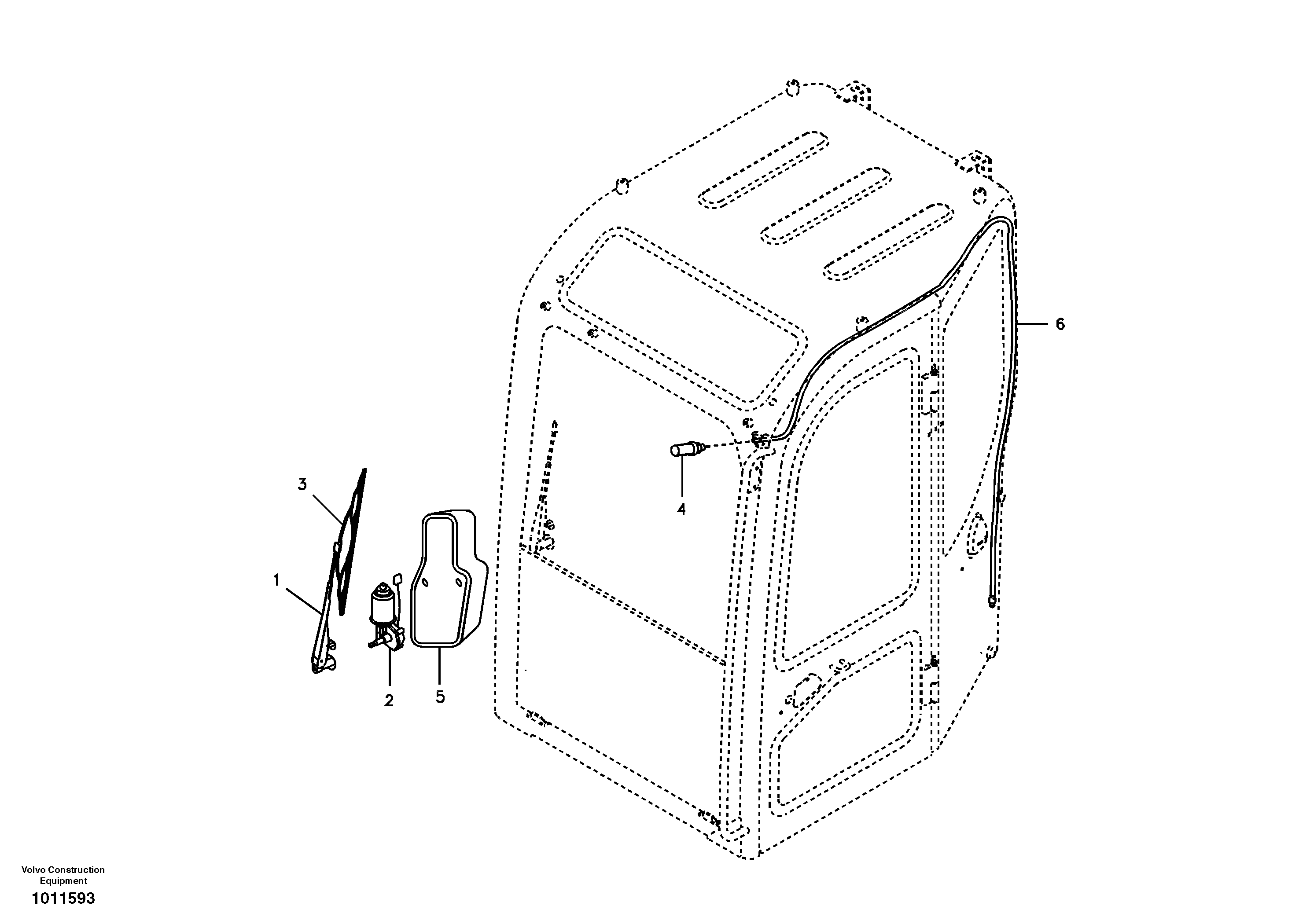 Схема запчастей Volvo ECR58 - 4018 Стеклоочиститель лобового стекла (ветрового) 