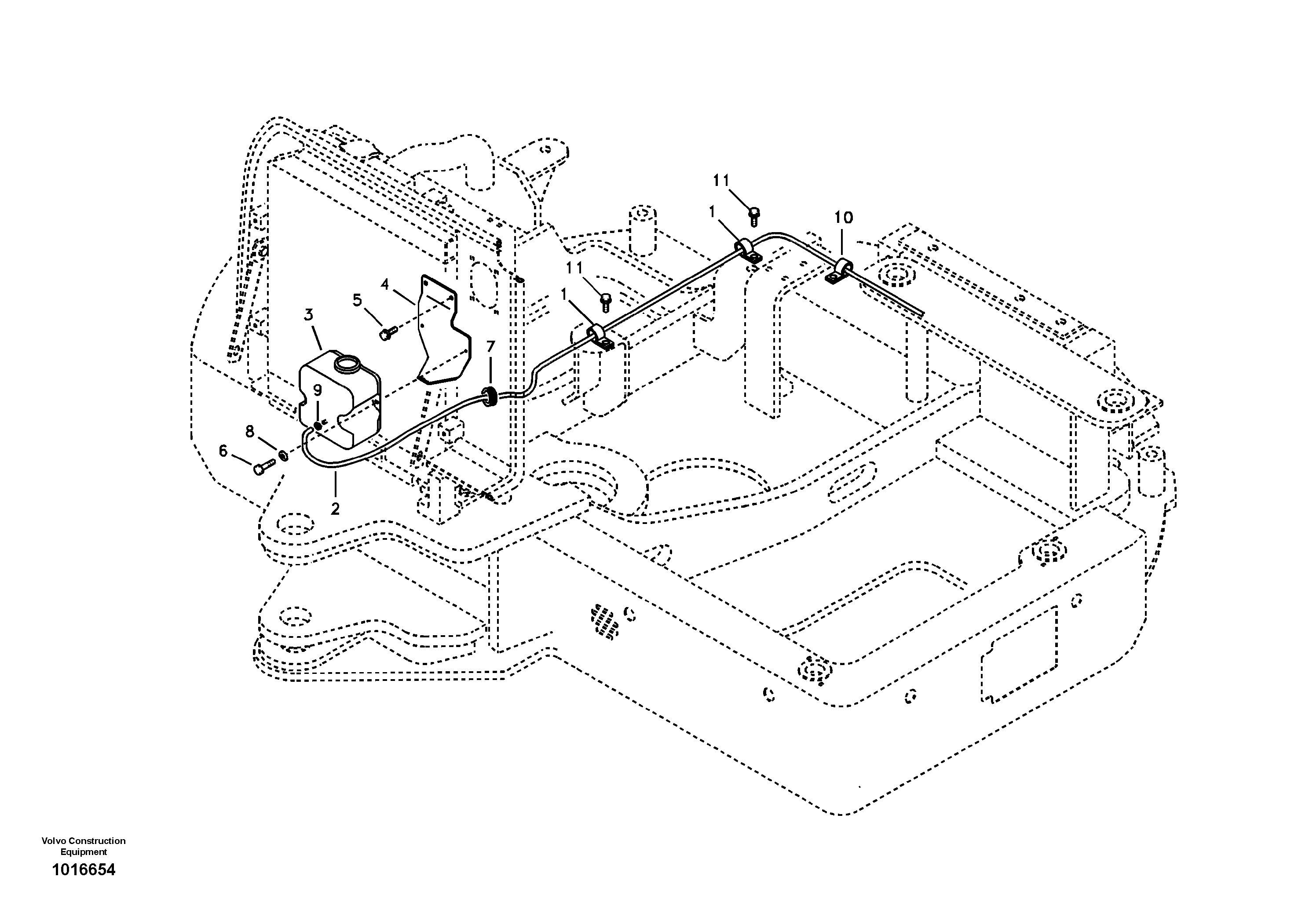 Схема запчастей Volvo ECR58 - 4020 Шайба лобового стекла (ветрового) 