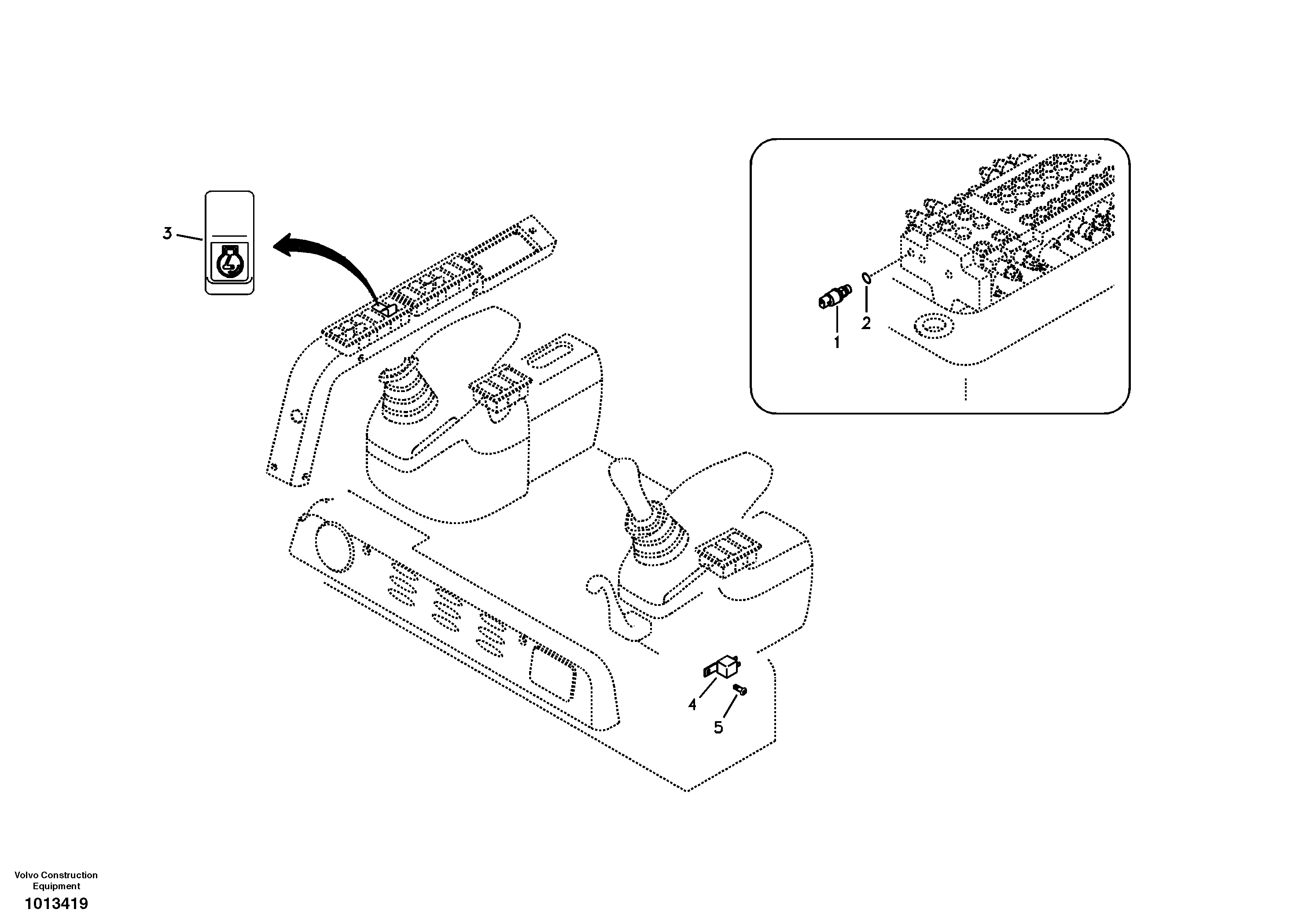 Схема запчастей Volvo ECR58 - 4034 Switch, Auto Idle 