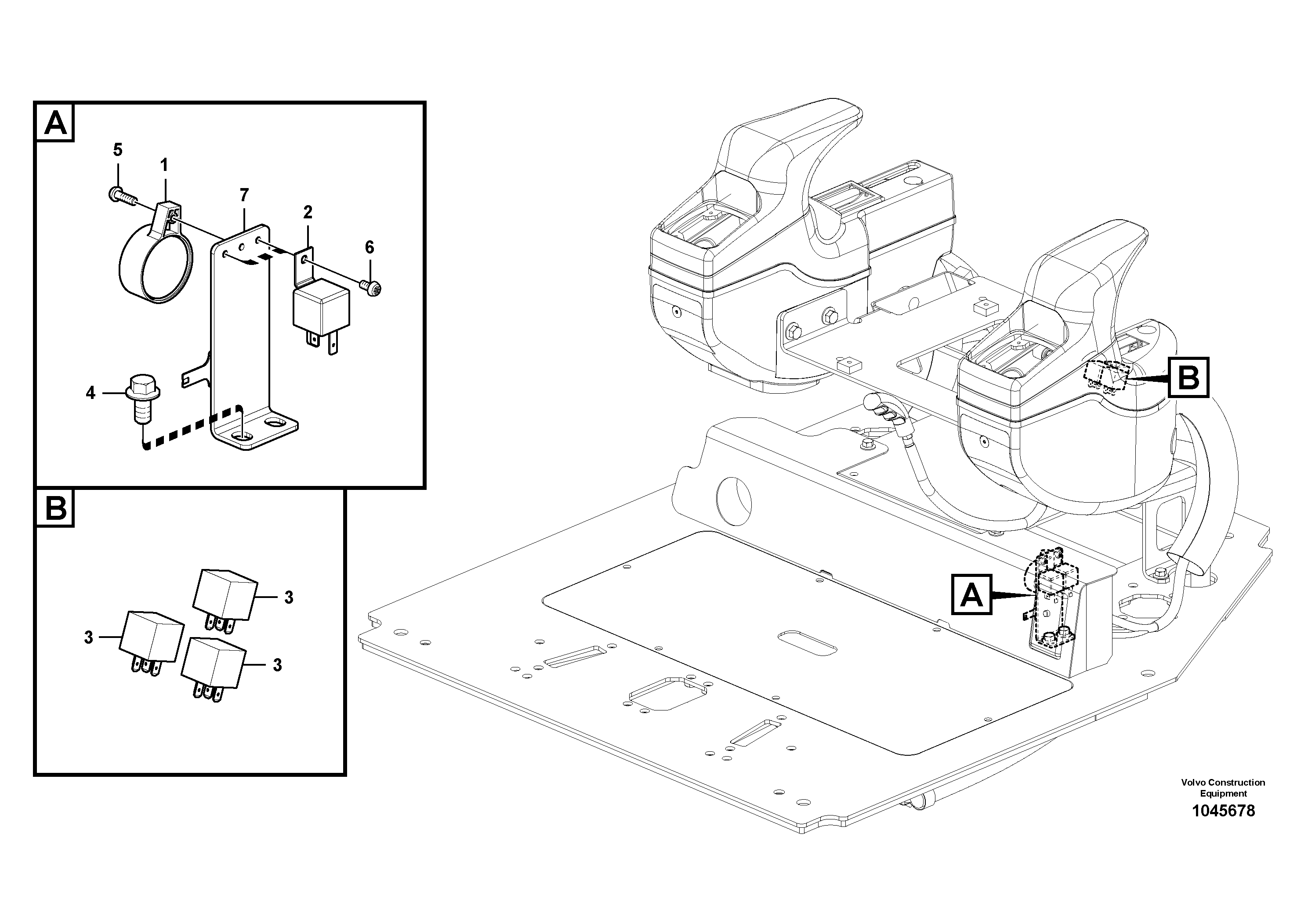 Схема запчастей Volvo ECR58 - 38688 Electrical distribution box 