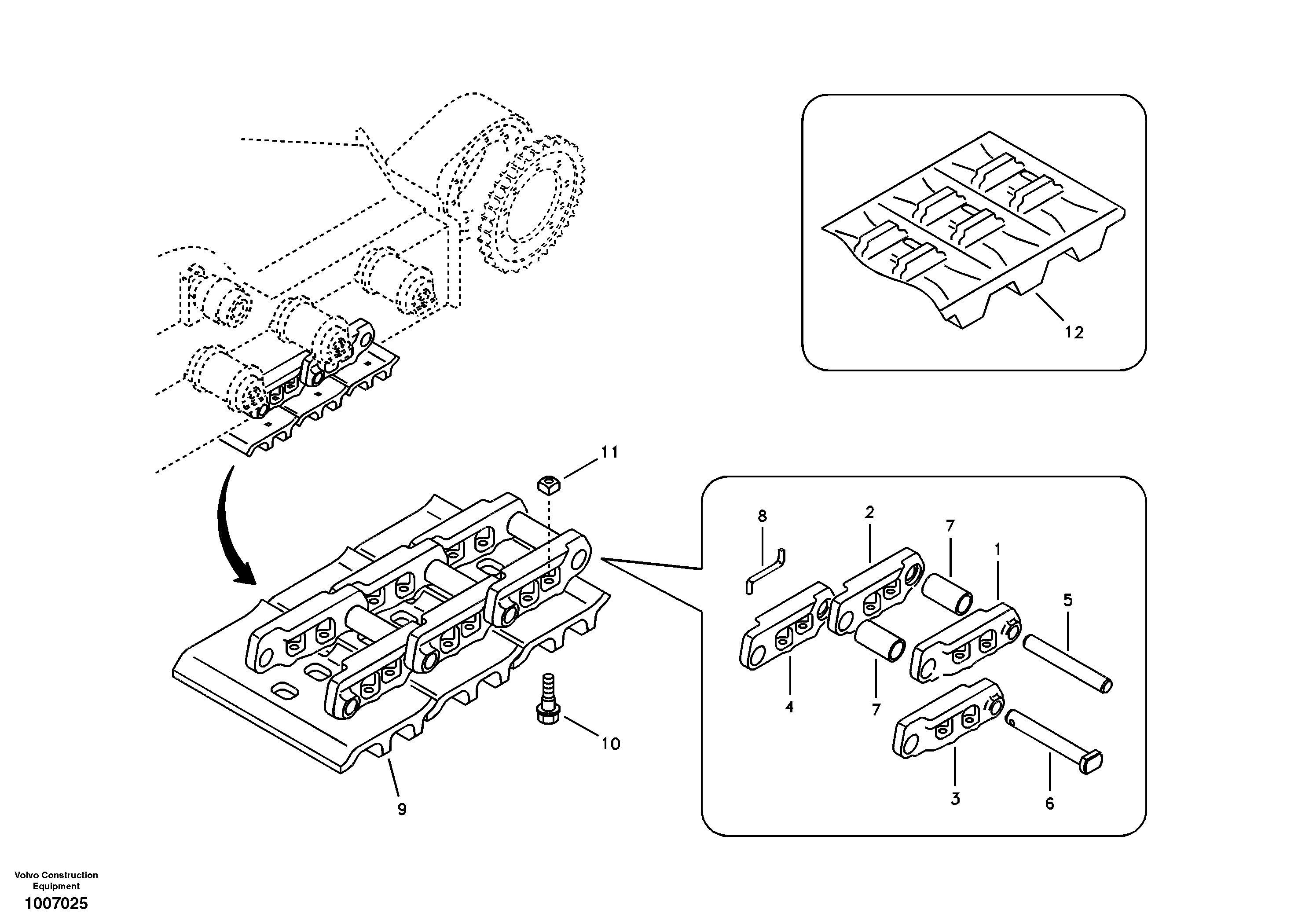 Схема запчастей Volvo ECR58 - 4604 Undercarriage, track with shoes 