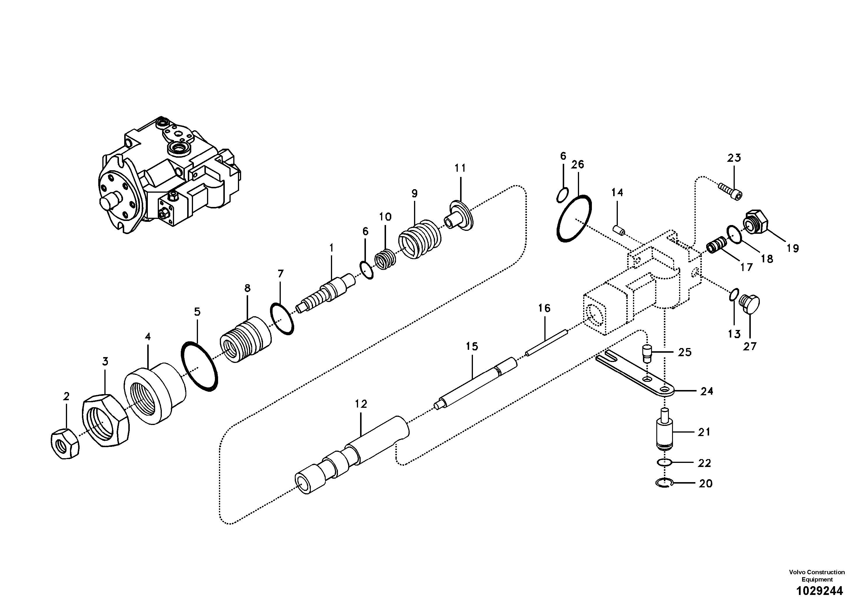 Схема запчастей Volvo ECR58 - 4705 Regulator, hydraulic pump 