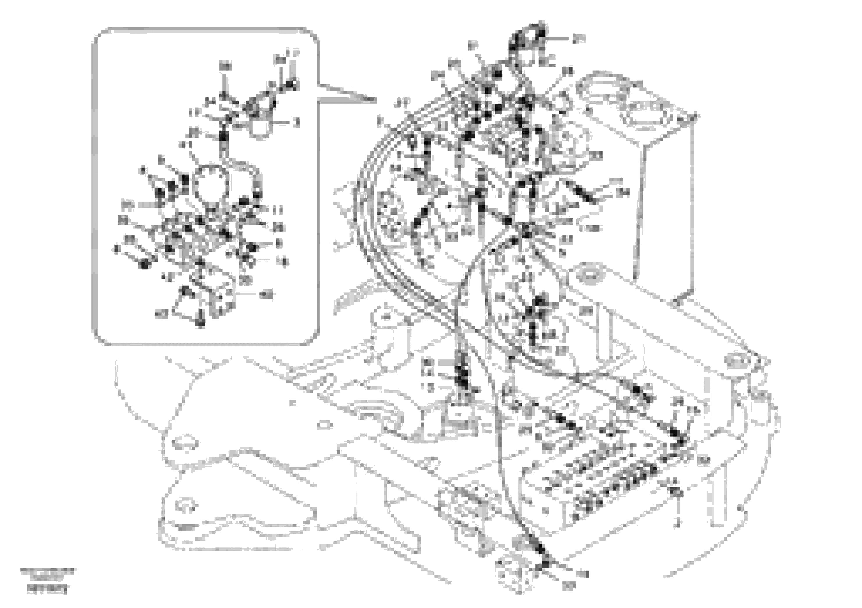 Схема запчастей Volvo ECR58 - 23084 Servo system, control valve to solenoid valve and swing motor 