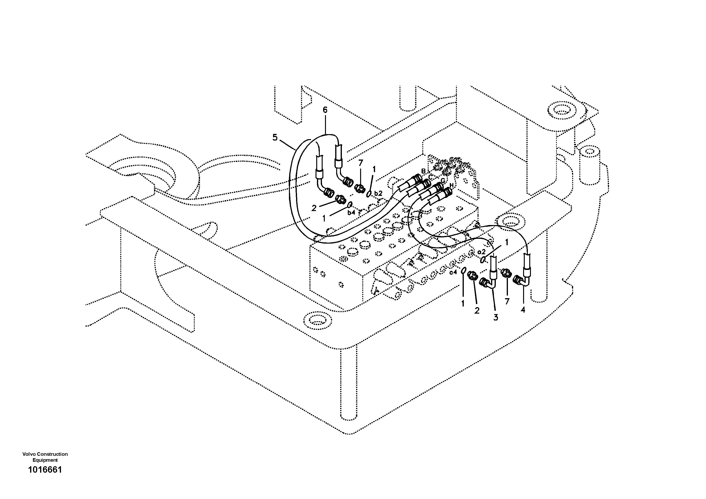 Схема запчастей Volvo ECR58 - 4718 Servo system, changing lever function 
