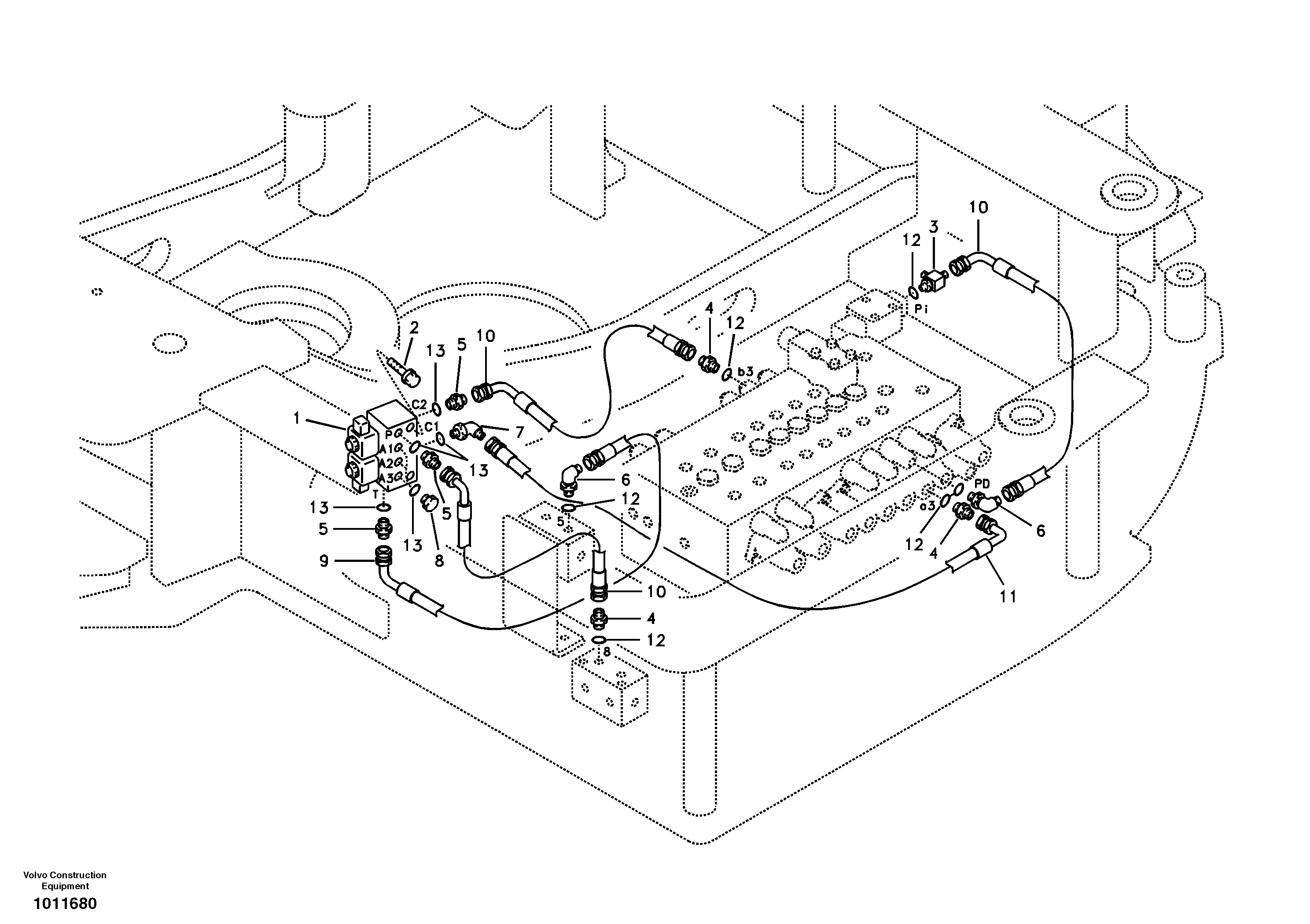 Схема запчастей Volvo ECR58 - 4742 Servo system, hammer and shear 