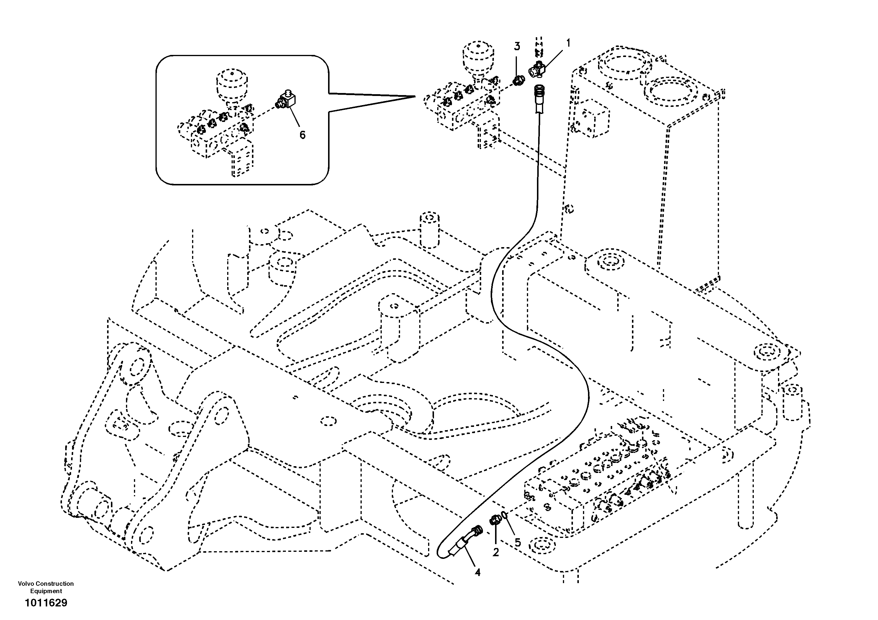 Схема запчастей Volvo ECR58 - 4743 Servo system, auto deceleration 