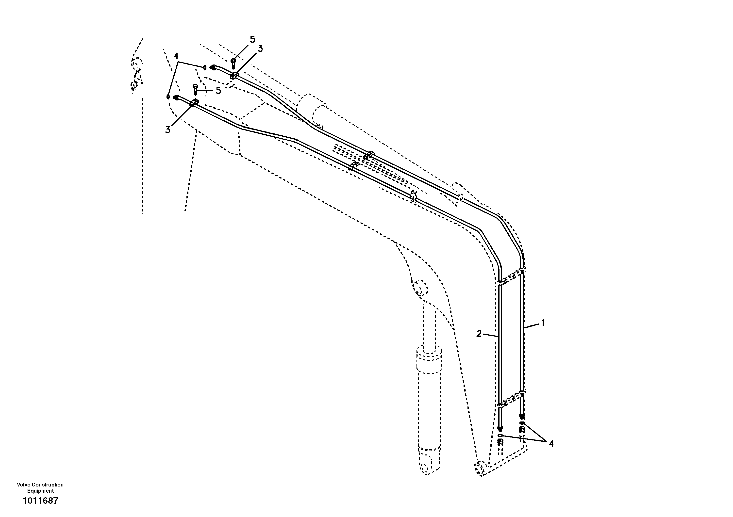 Схема запчастей Volvo ECR58 - 4757 Working hydraulic, hammer and shear for boom 