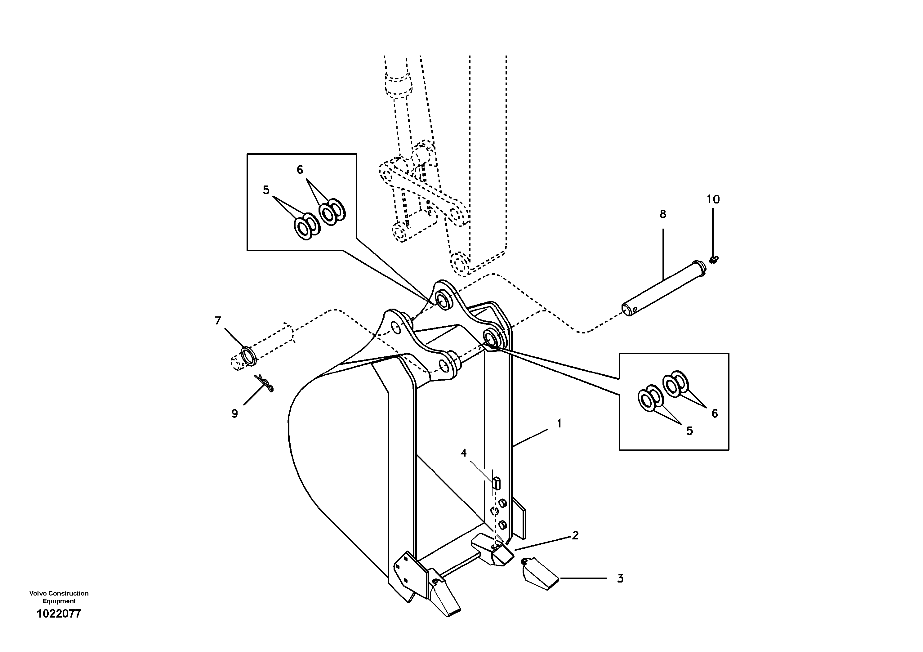 Схема запчастей Volvo ECR58 - 4773 Ковш 