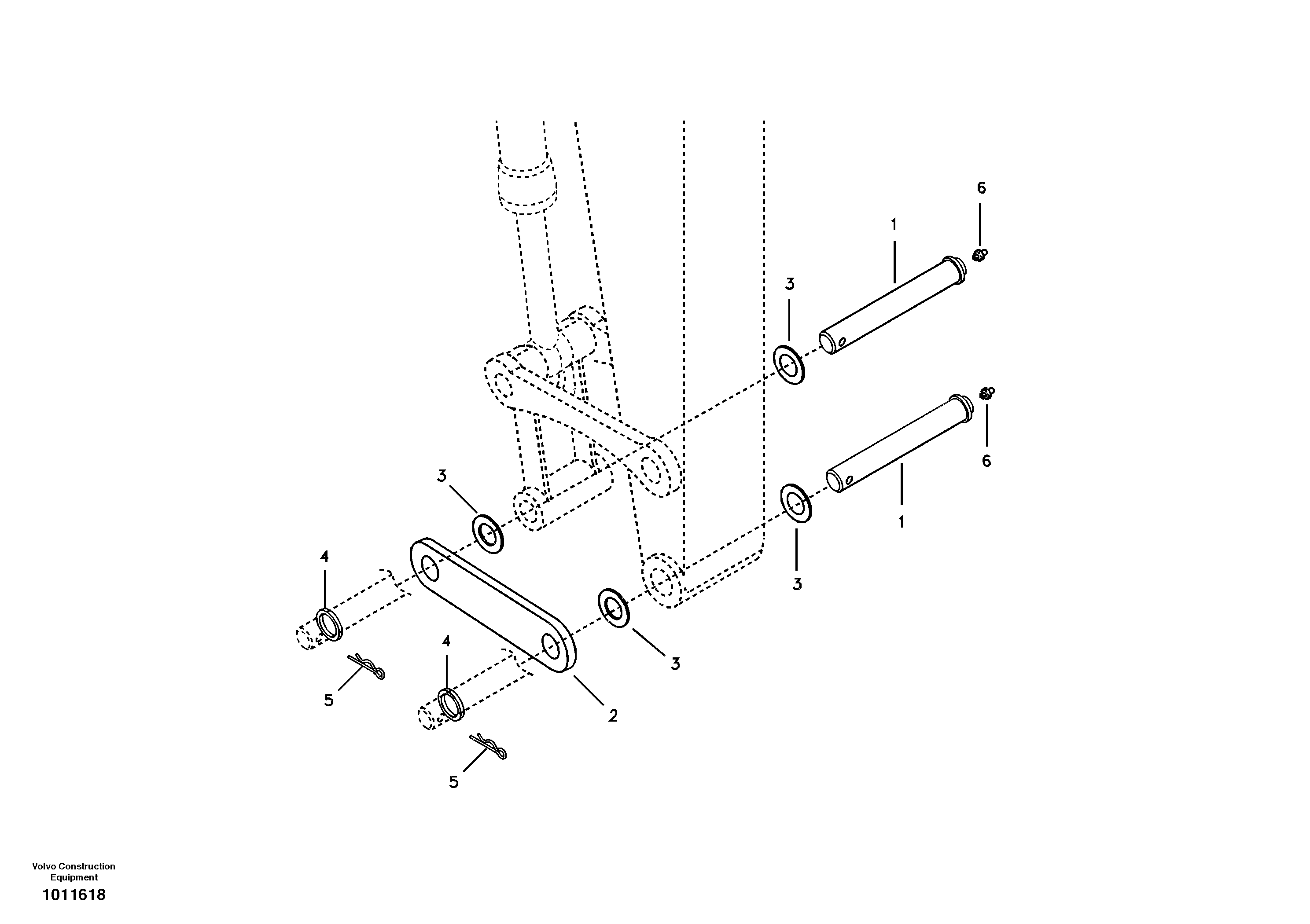 Схема запчастей Volvo ECR58 - 4803 Linkage for no bucket 