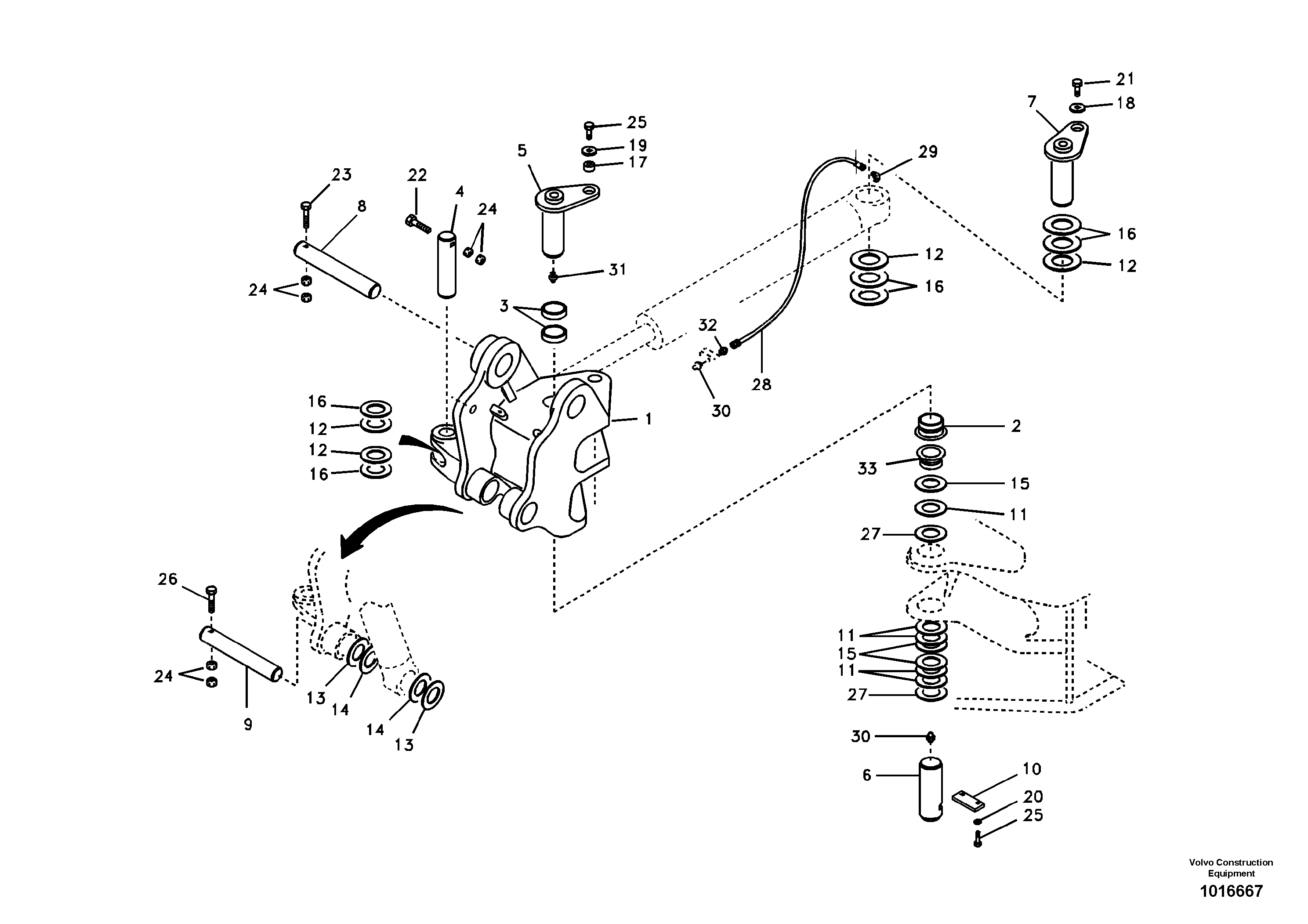 Схема запчастей Volvo ECR58 - 74271 Boom swing system 