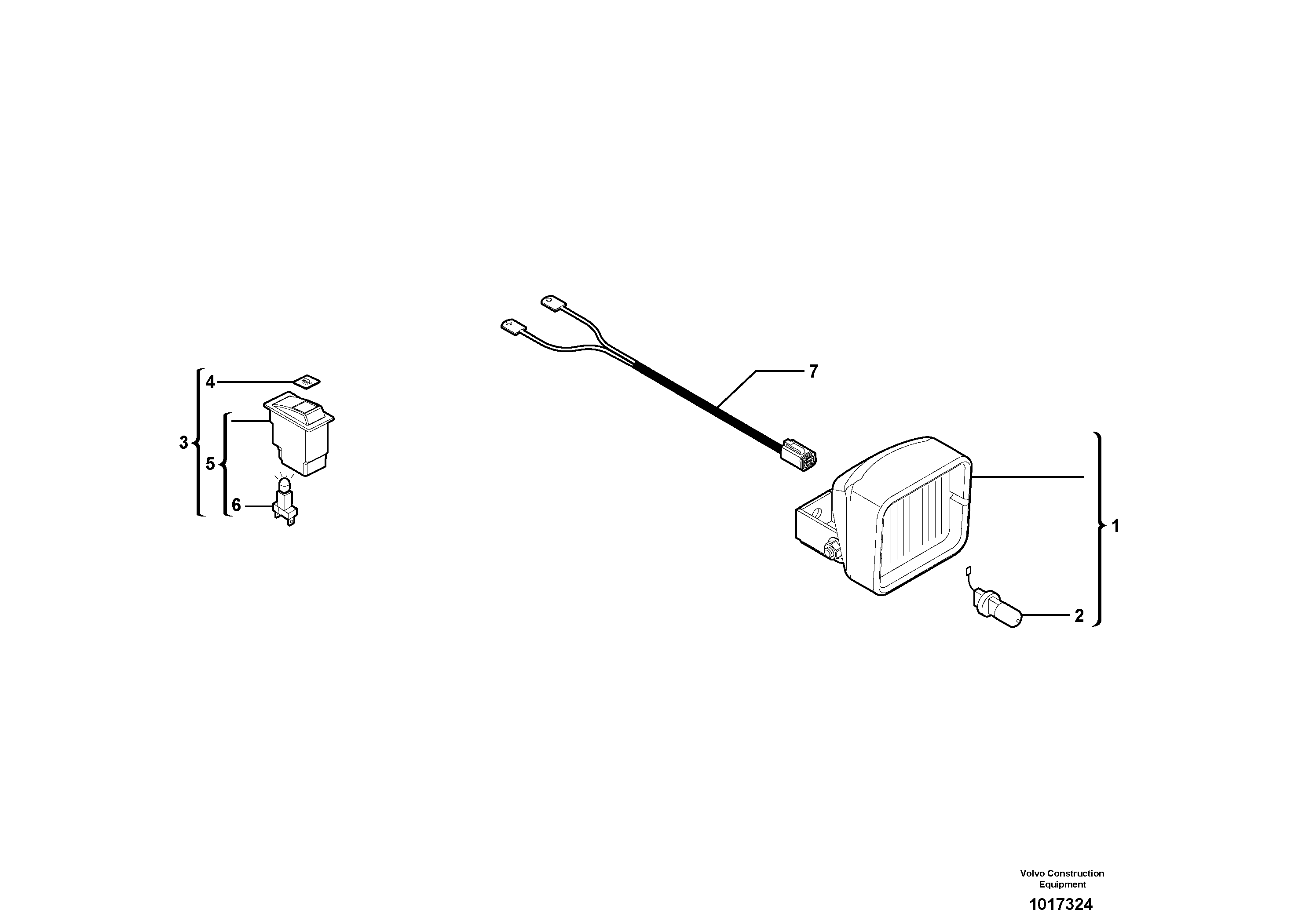 Схема запчастей Volvo ECR28 TYPE 601 - 102934 Rear headlight 