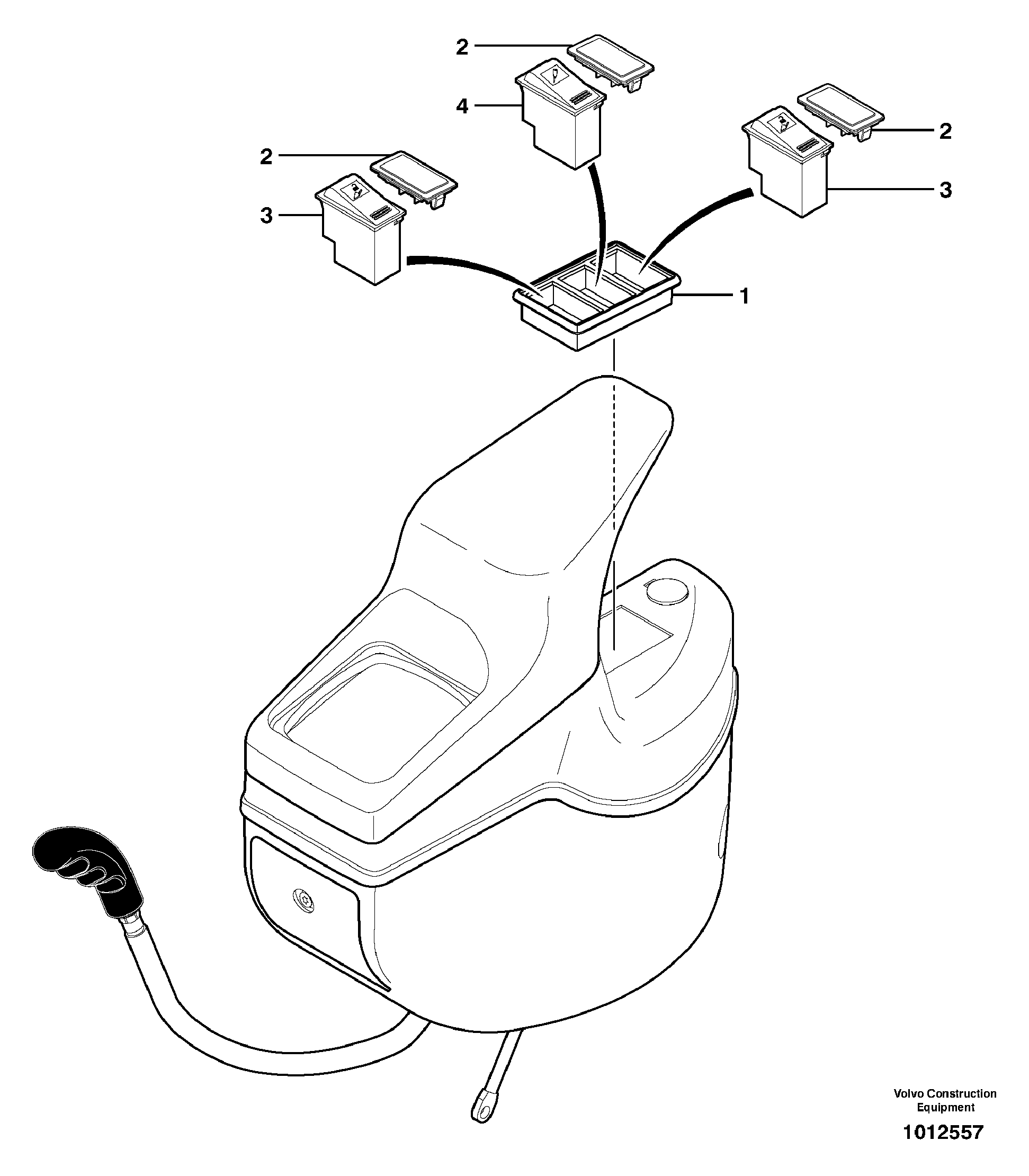 Схема запчастей Volvo ECR28 TYPE 601 - 70192 Instrument panel, left 