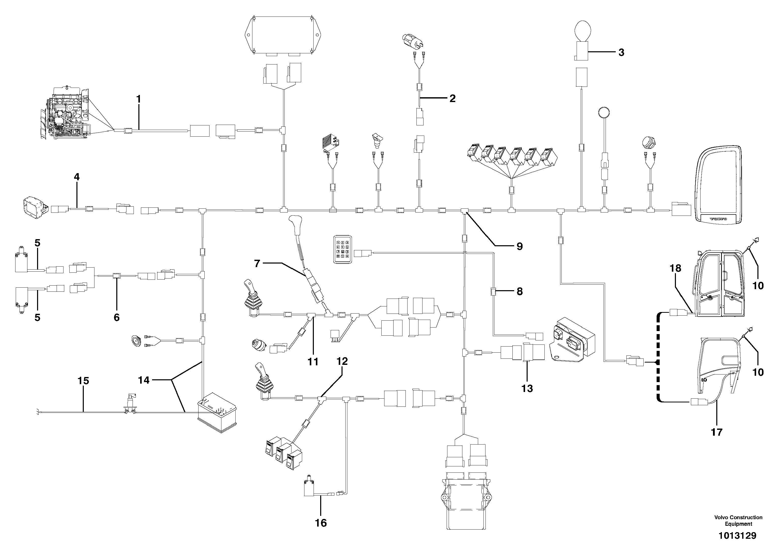 Схема запчастей Volvo ECR28 TYPE 601 - 74245 Electrical system, forward / reverse switch 