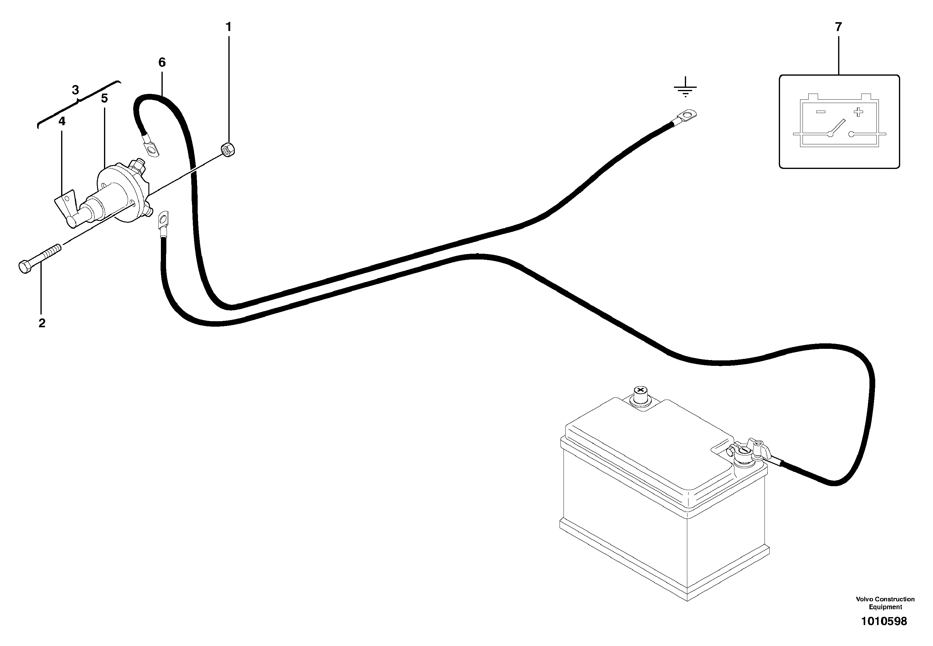 Схема запчастей Volvo ECR28 TYPE 601 - 68605 Battery cut-out 