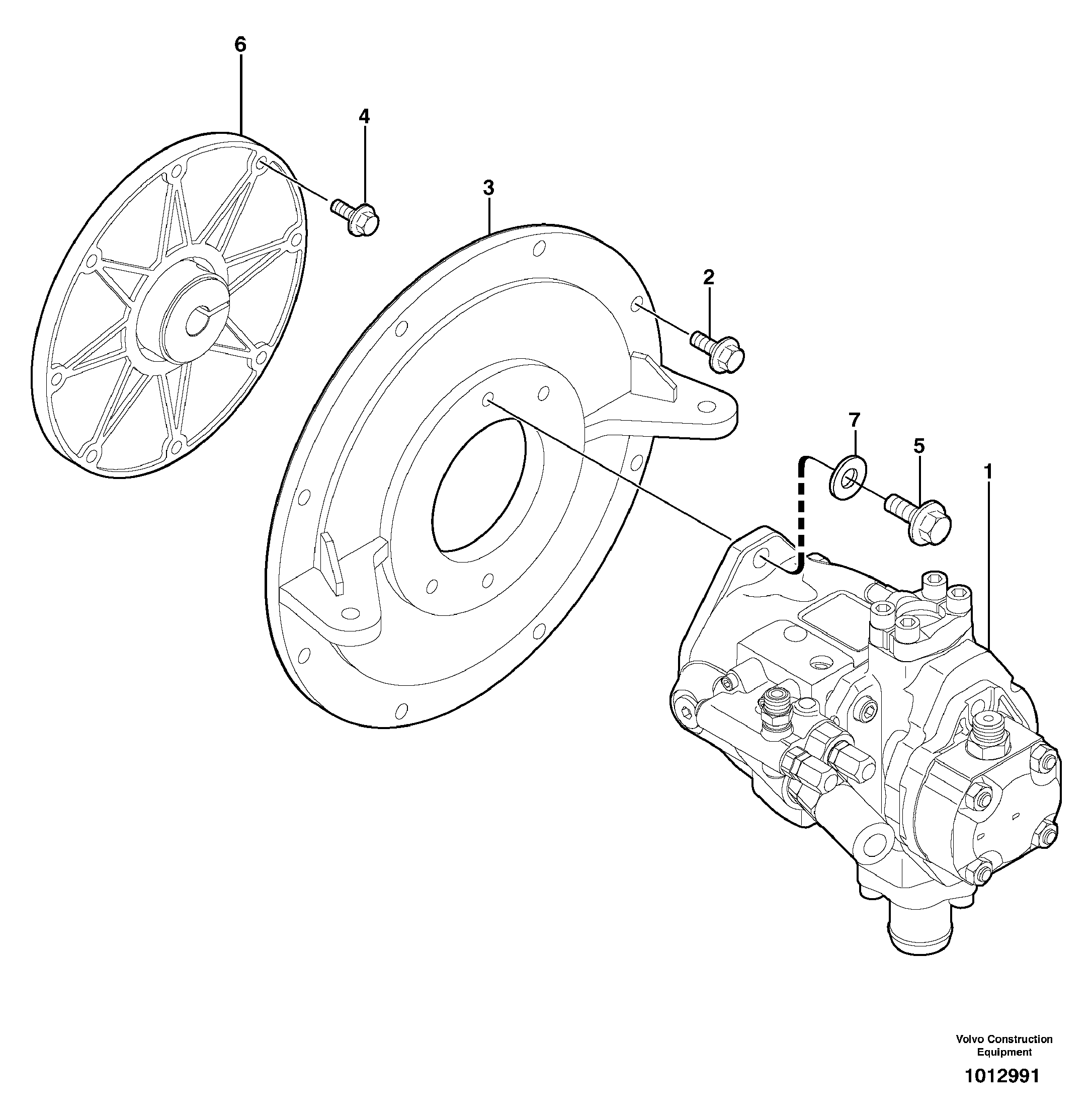 Схема запчастей Volvo ECR28 TYPE 601 - 67515 Engine coupling / hydraulic pump 