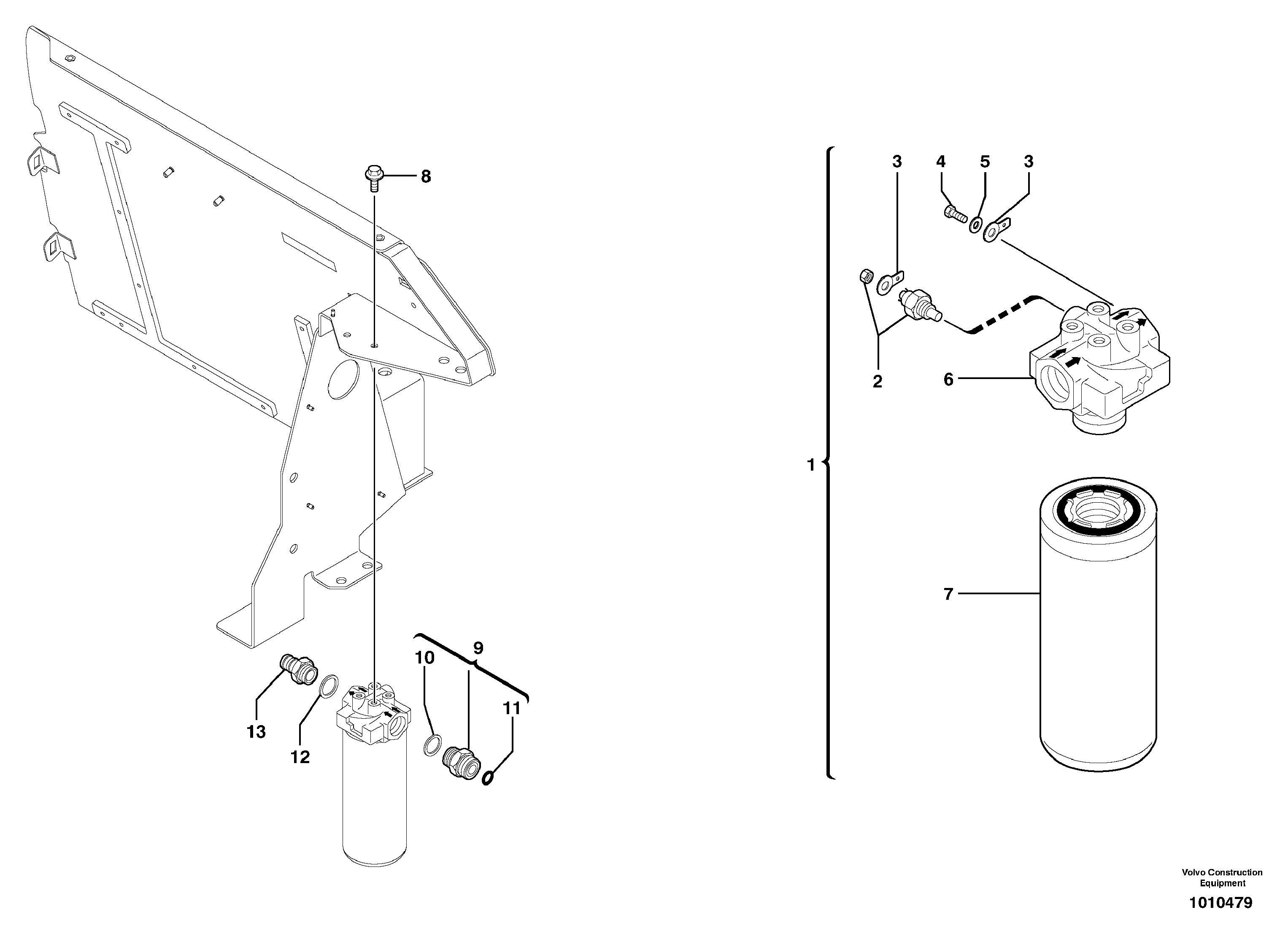 Схема запчастей Volvo ECR28 TYPE 601 - 68044 Hydraulic oil filter 
