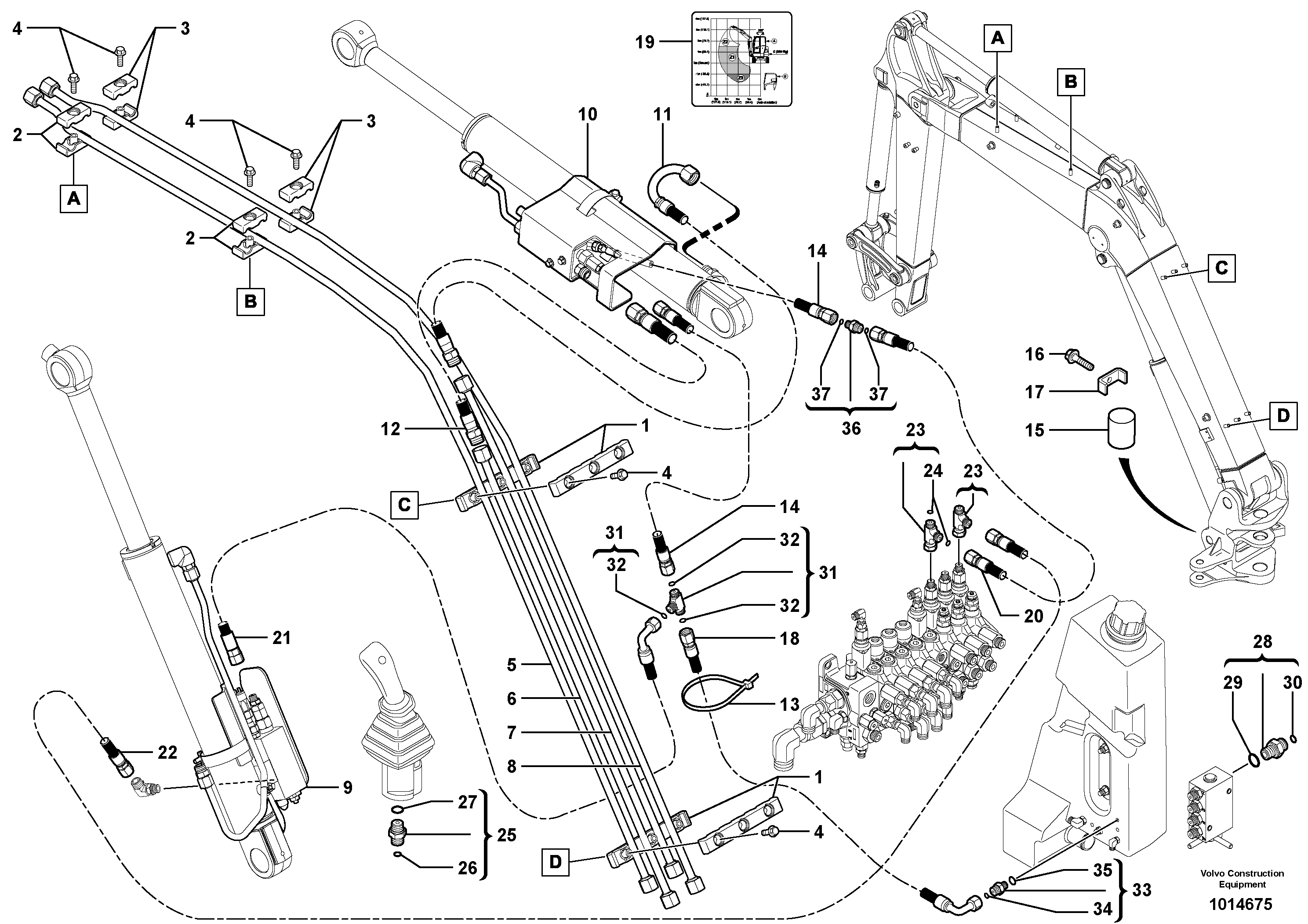 Схема запчастей Volvo ECR28 TYPE 601 - 102288 Handling boom , dipper 