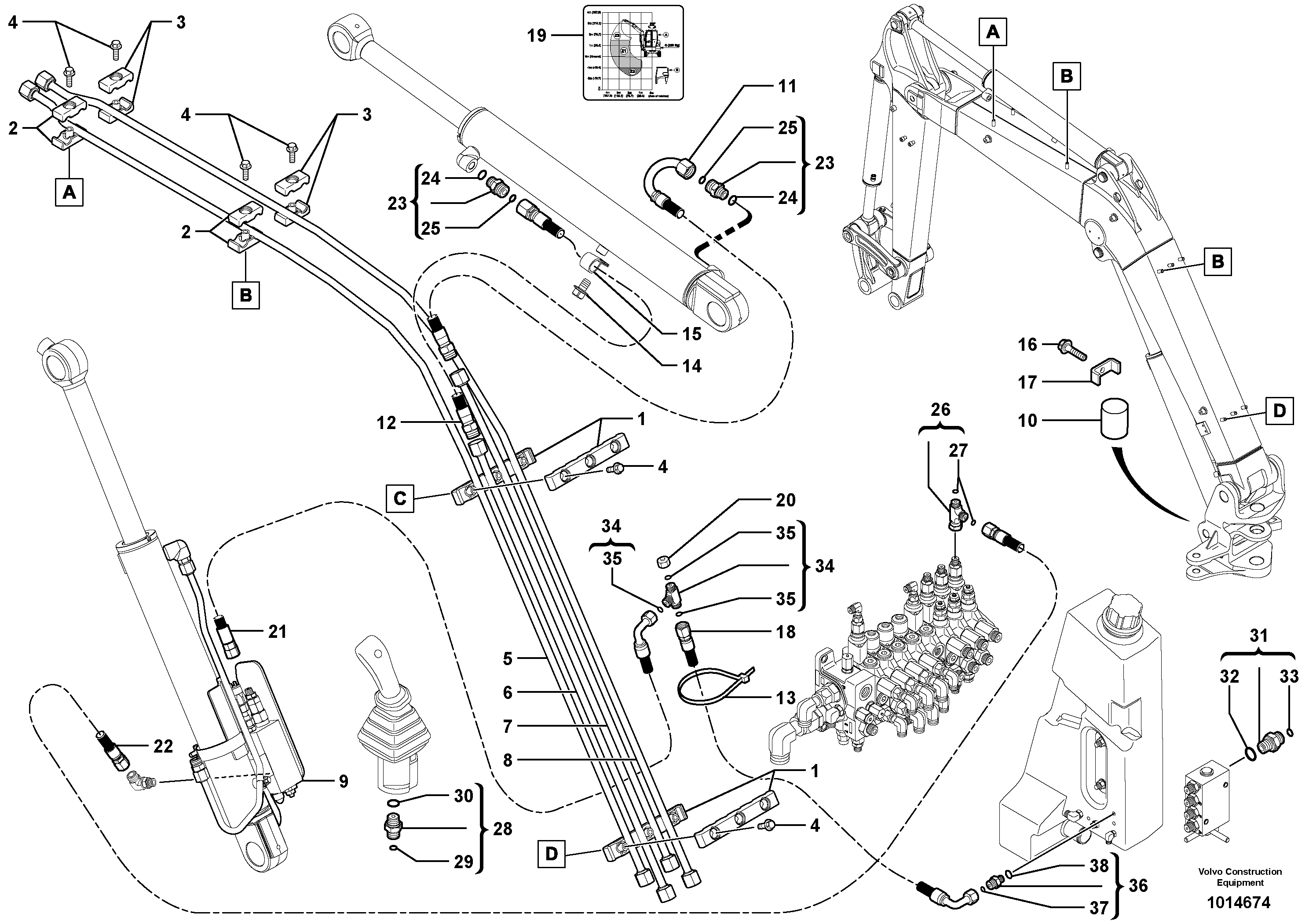 Схема запчастей Volvo ECR28 TYPE 601 - 102692 Handling boom 