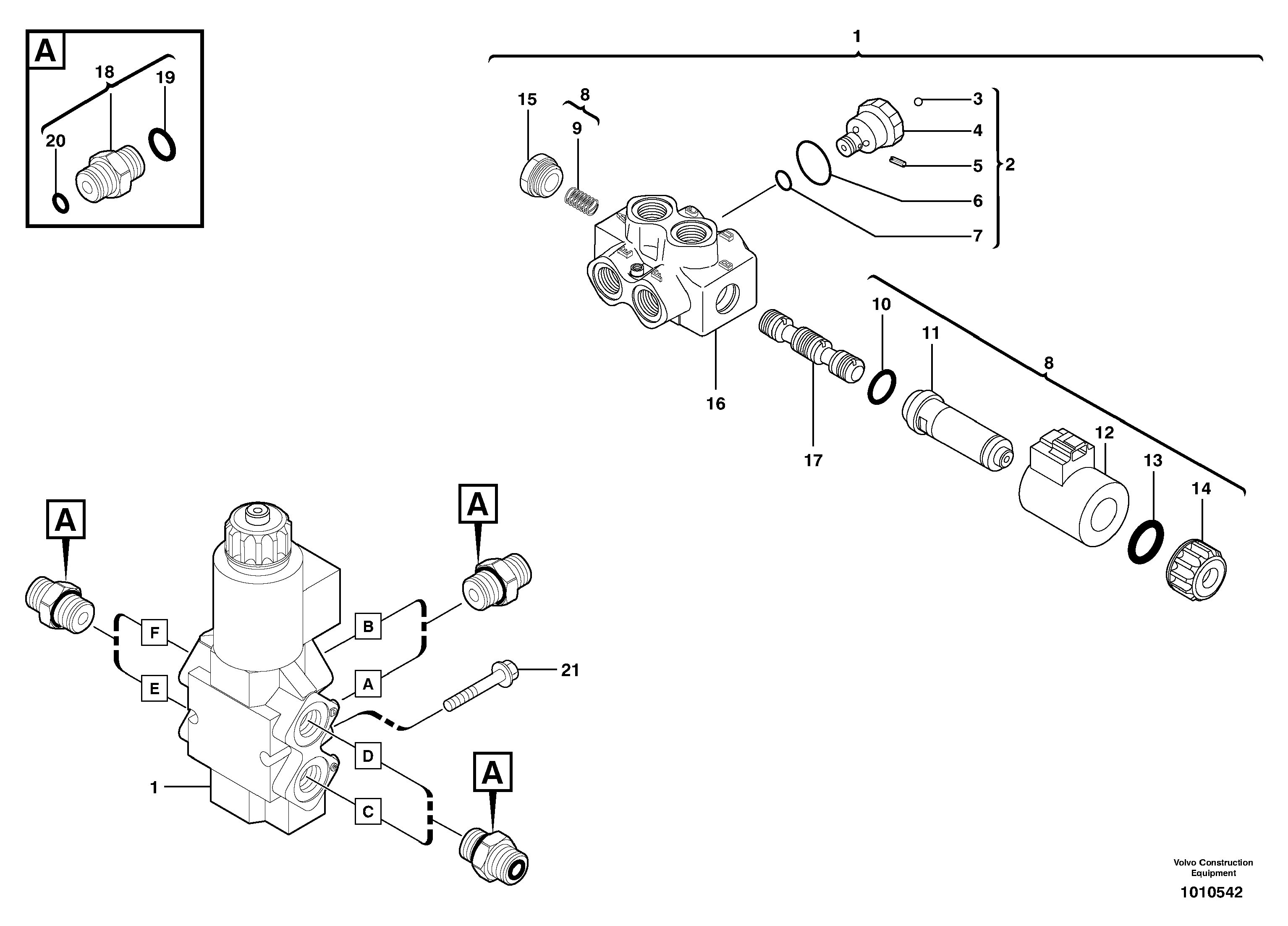 Схема запчастей Volvo ECR28 TYPE 601 - 70680 Slewing-offset selector switch 