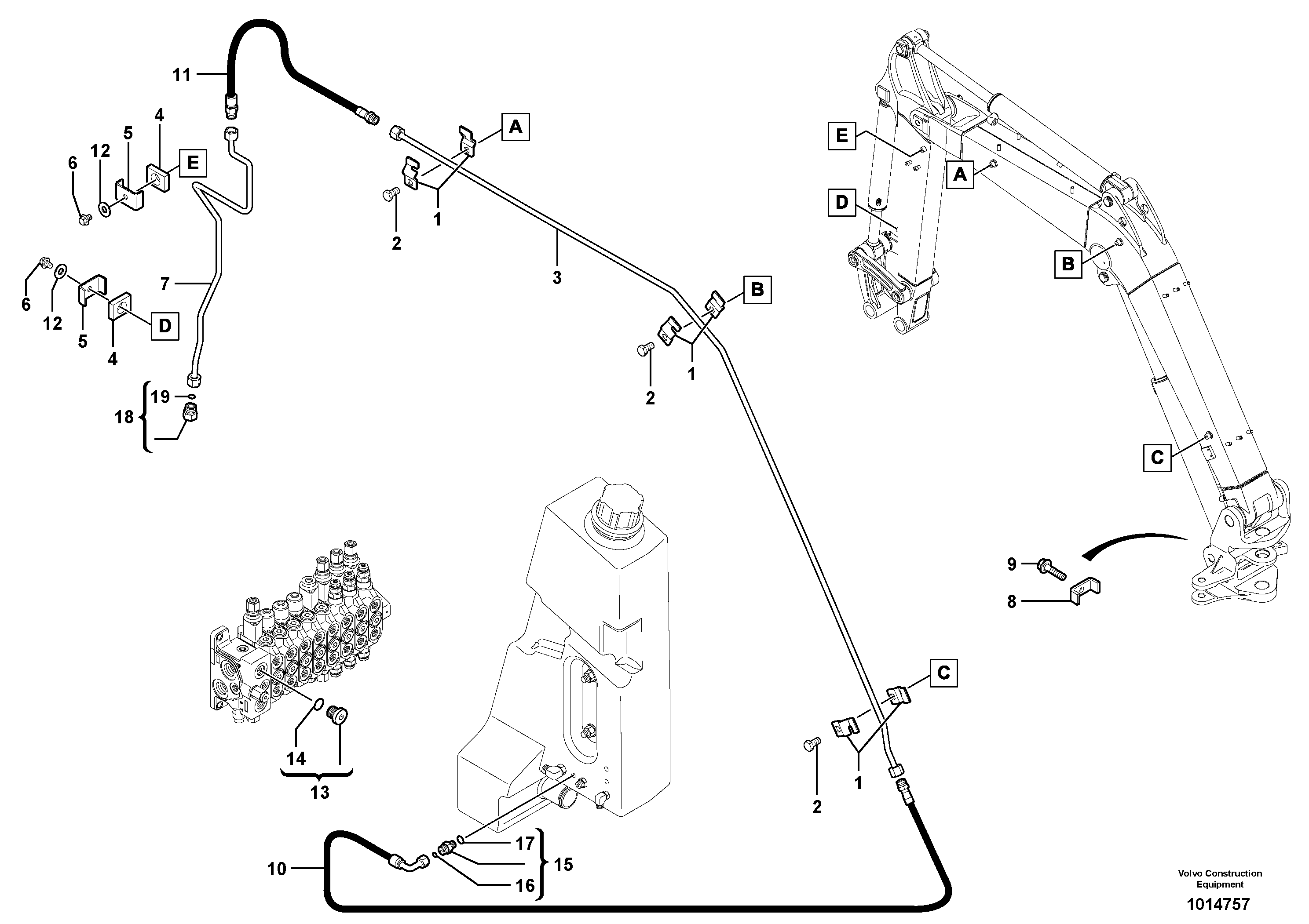 Схема запчастей Volvo ECR28 TYPE 601 - 70914 Drain kit 
