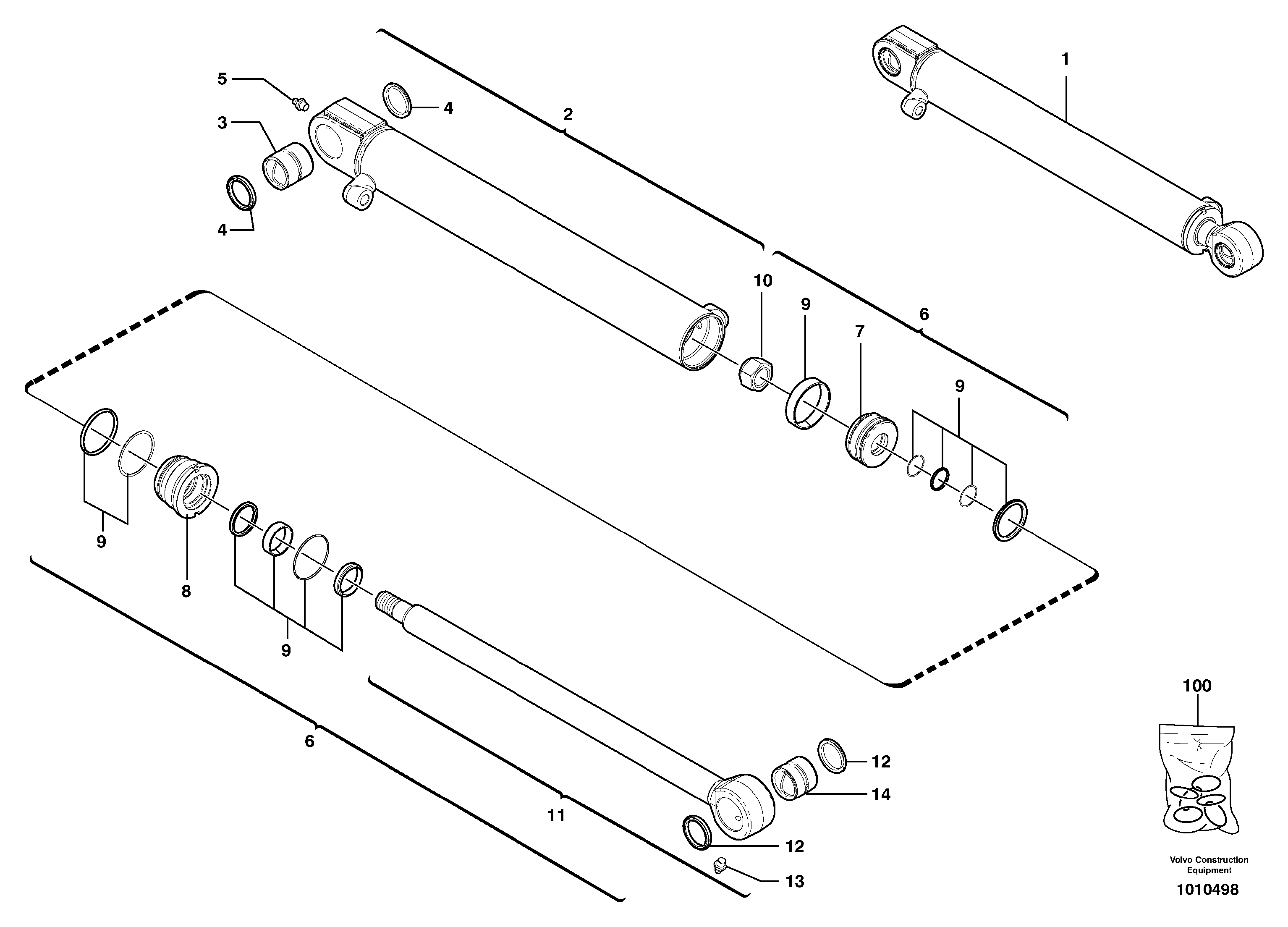 Схема запчастей Volvo ECR28 TYPE 601 - 69429 Dipper arm cylinder 