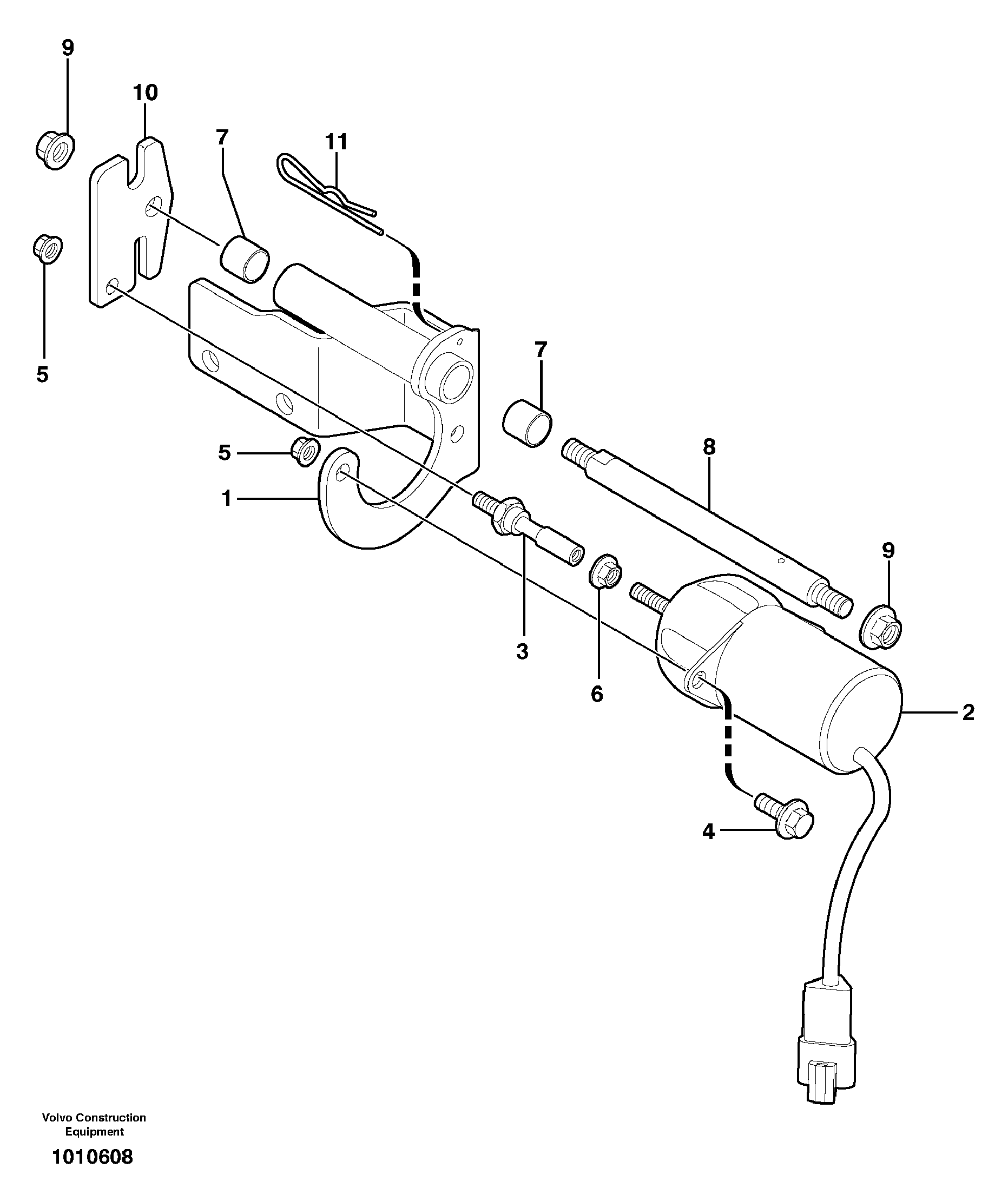 Схема запчастей Volvo ECR38 TYPE 602 - 14168 Встроенный клапан в сборе 
