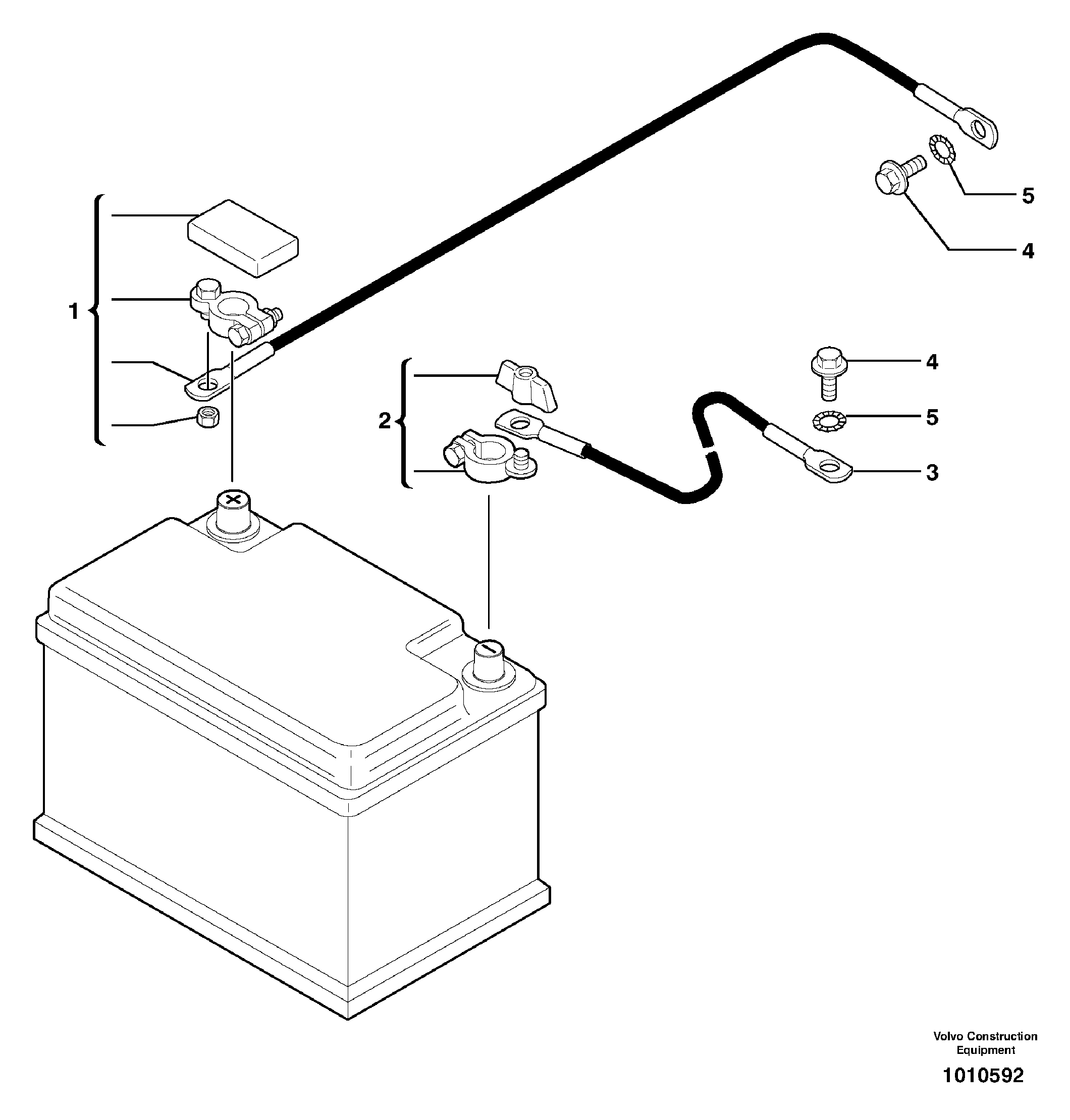 Схема запчастей Volvo ECR38 TYPE 602 - 9745 Cables, battery 