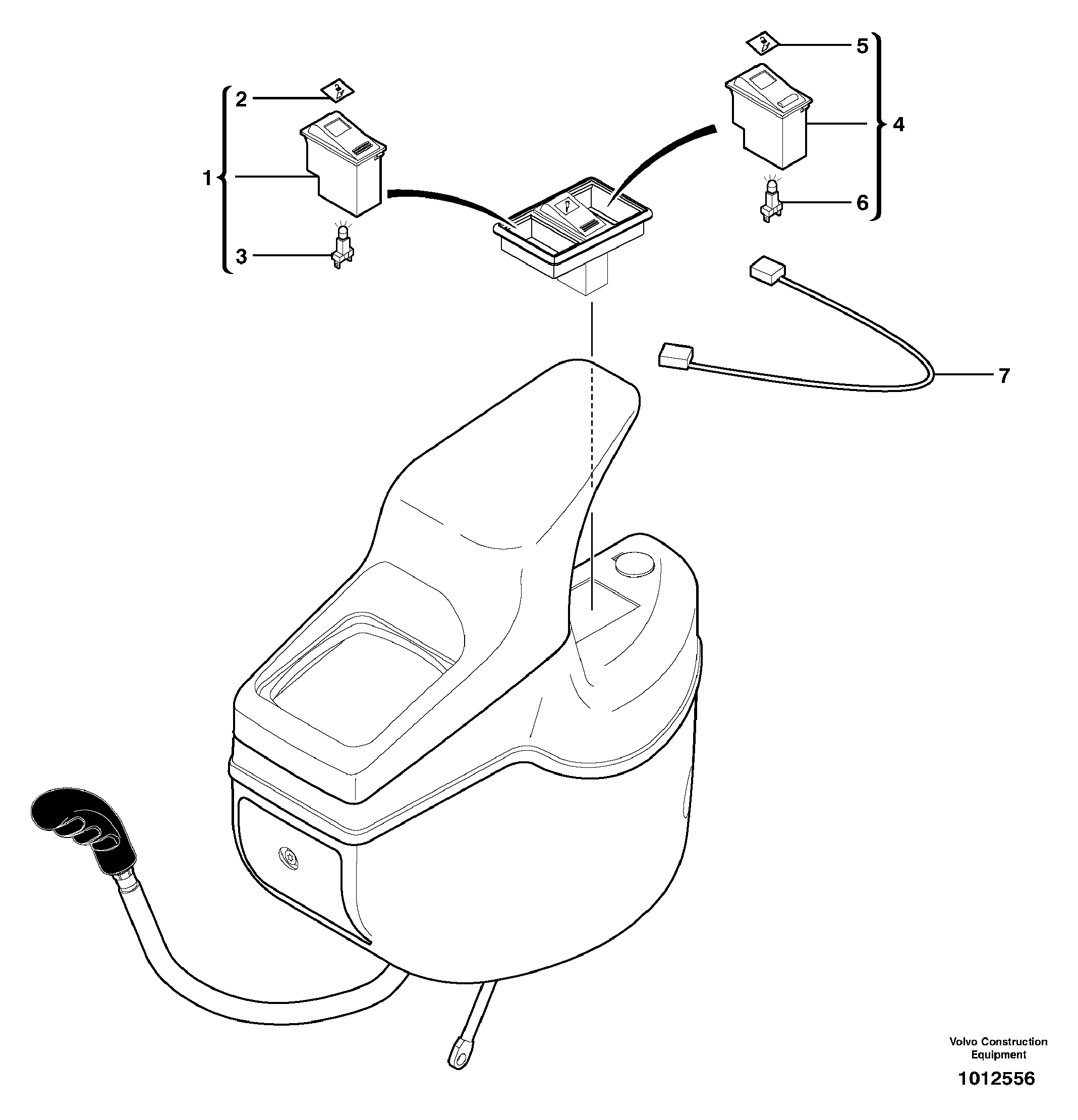 Схема запчастей Volvo ECR38 TYPE 602 - 9752 Electrical system, tool holder 