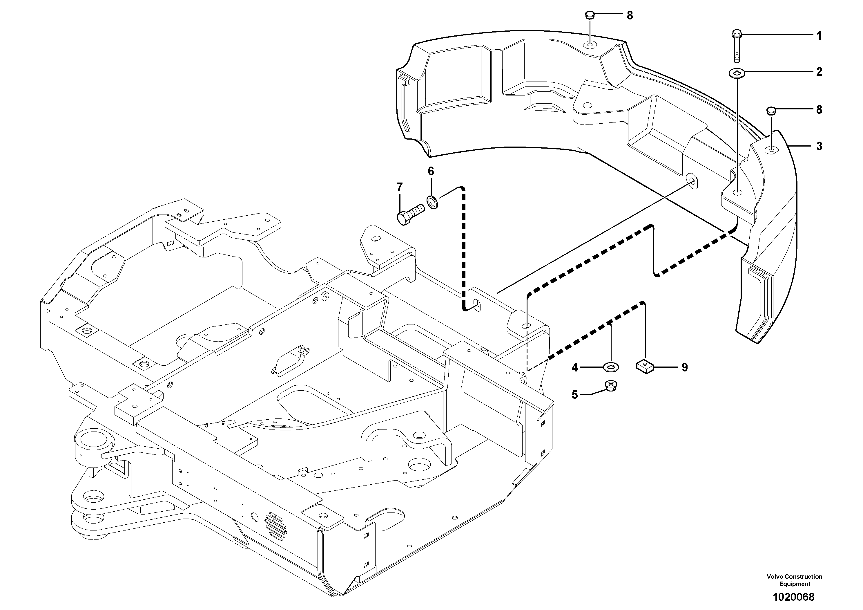 Схема запчастей Volvo ECR38 TYPE 602 - 61544 Противовес 