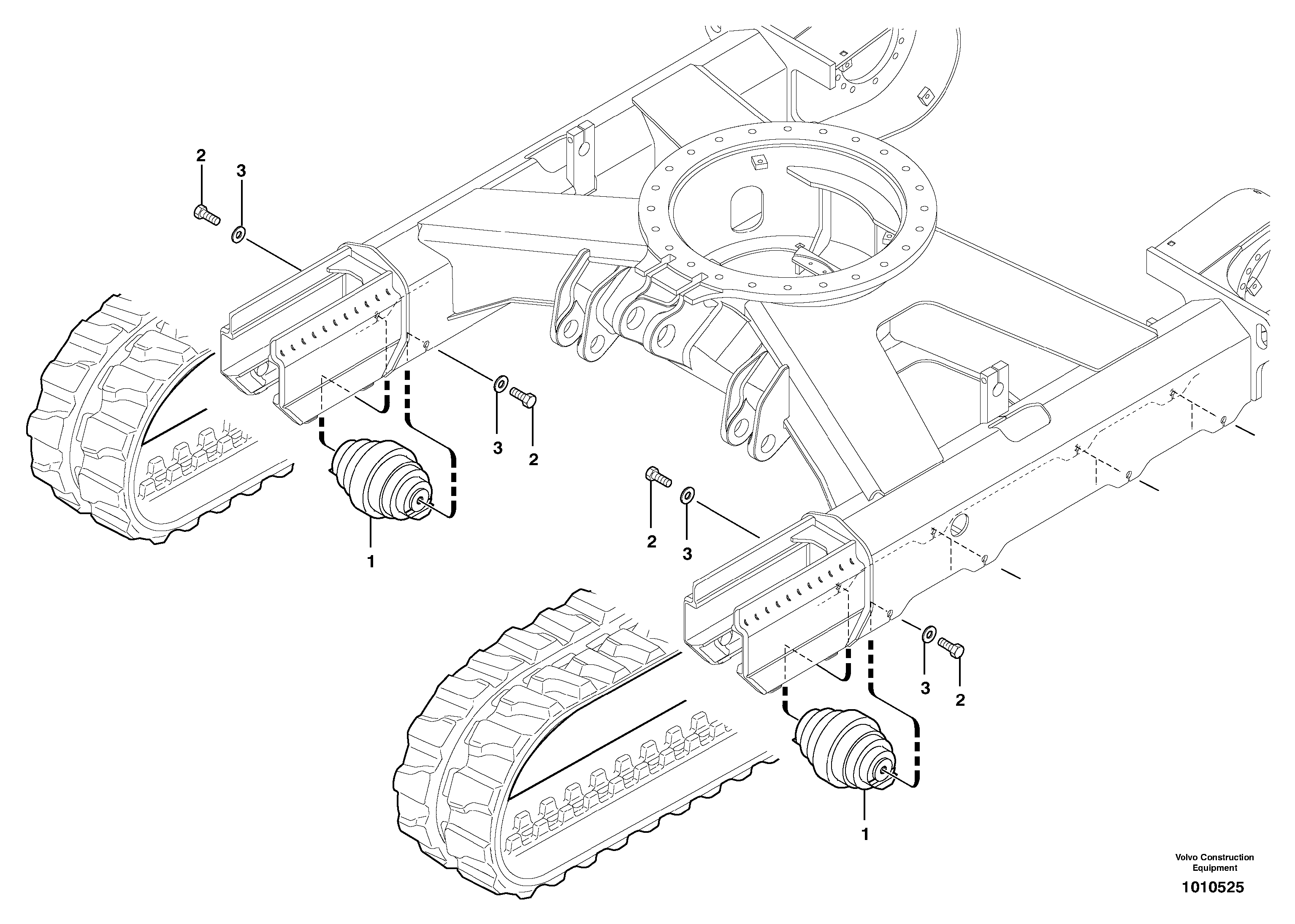 Схема запчастей Volvo ECR38 TYPE 602 - 6669 Lower roller ( rubber tracks ) 