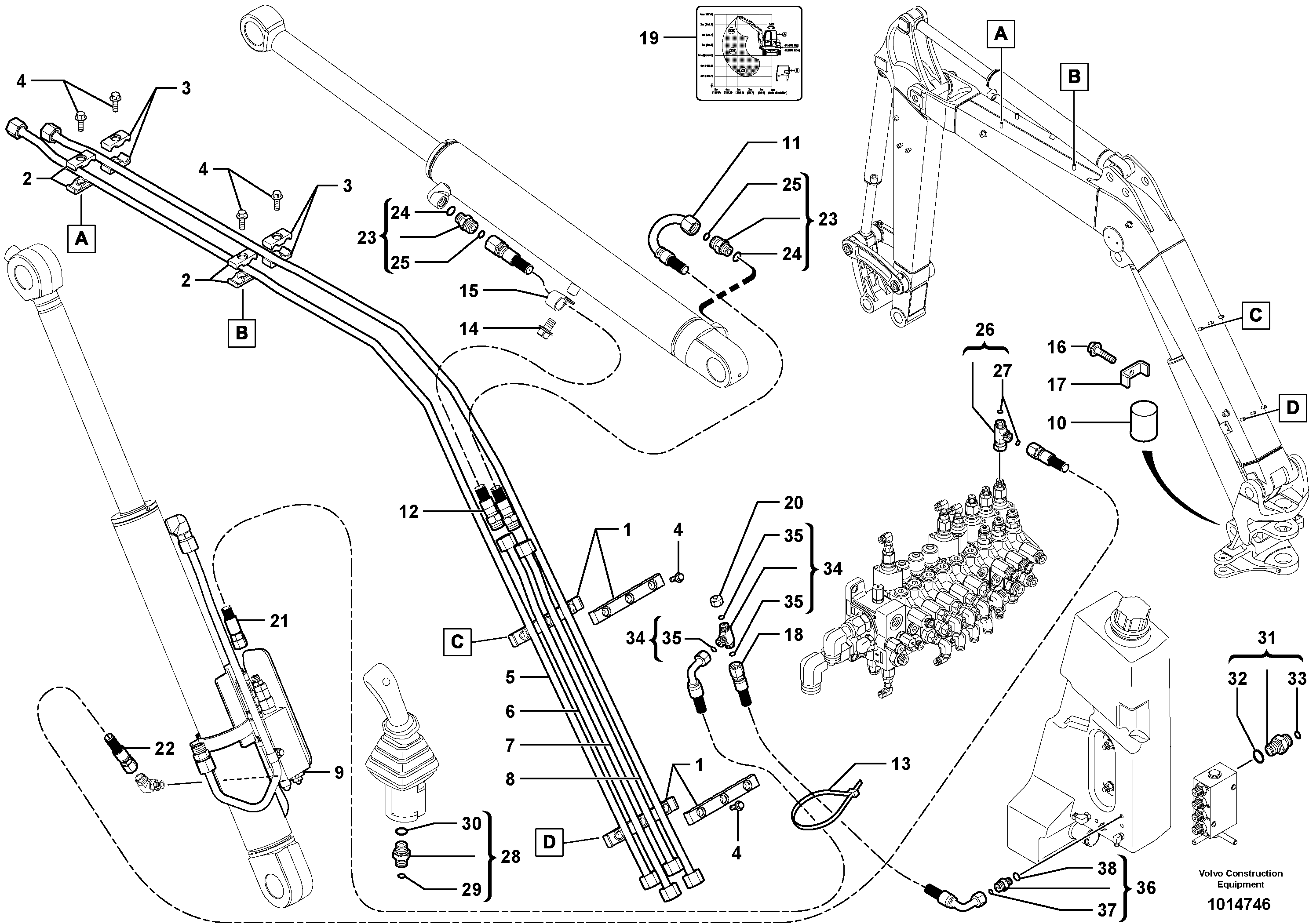 Схема запчастей Volvo ECR38 TYPE 602 - 102251 Handling boom 