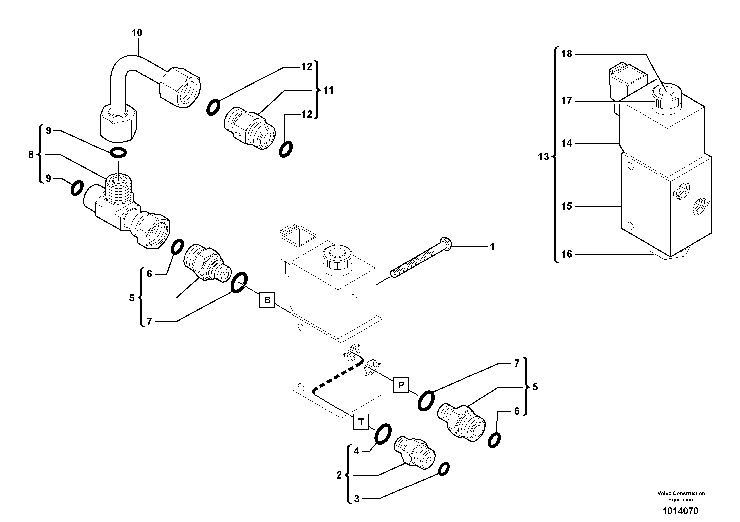 Схема запчастей Volvo ECR38 TYPE 602 - 9052 Electrovalve installation 
