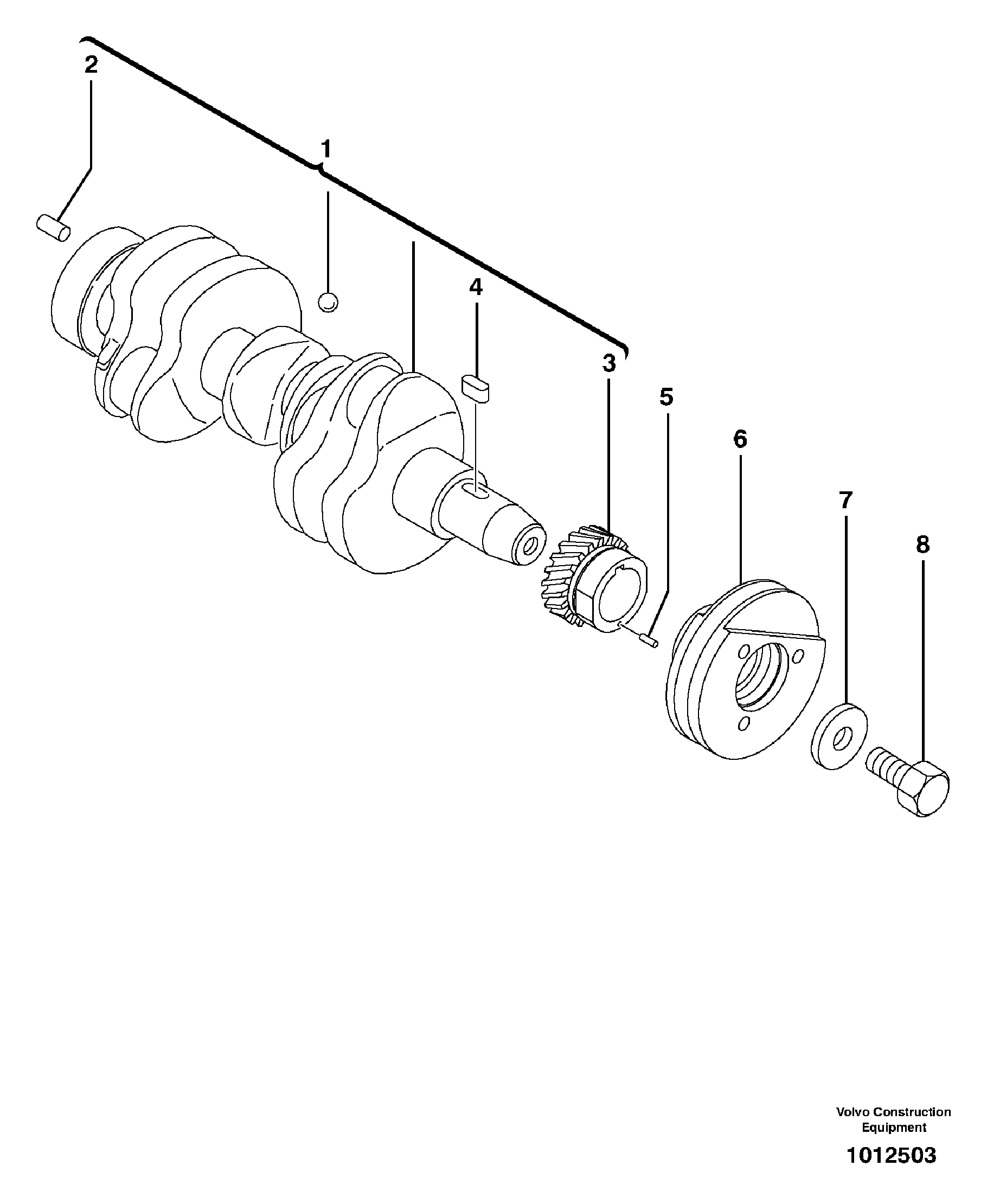 Схема запчастей Volvo ECR38 TYPE 602 - 6362 Коленчатый вал (коленвал) 