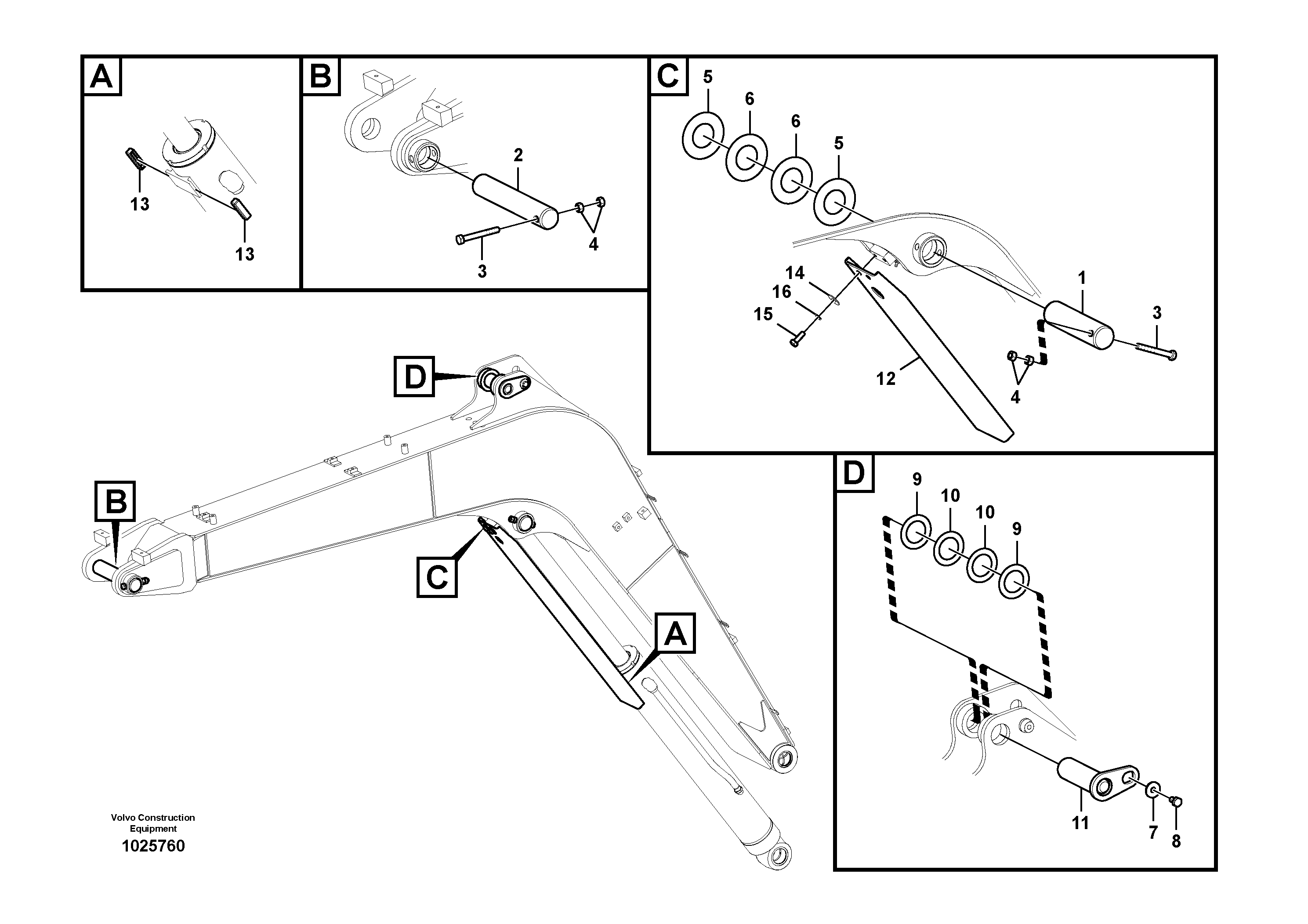 Схема запчастей Volvo EC55C S/N 110001- / 120001- - 66549 Links to boom 