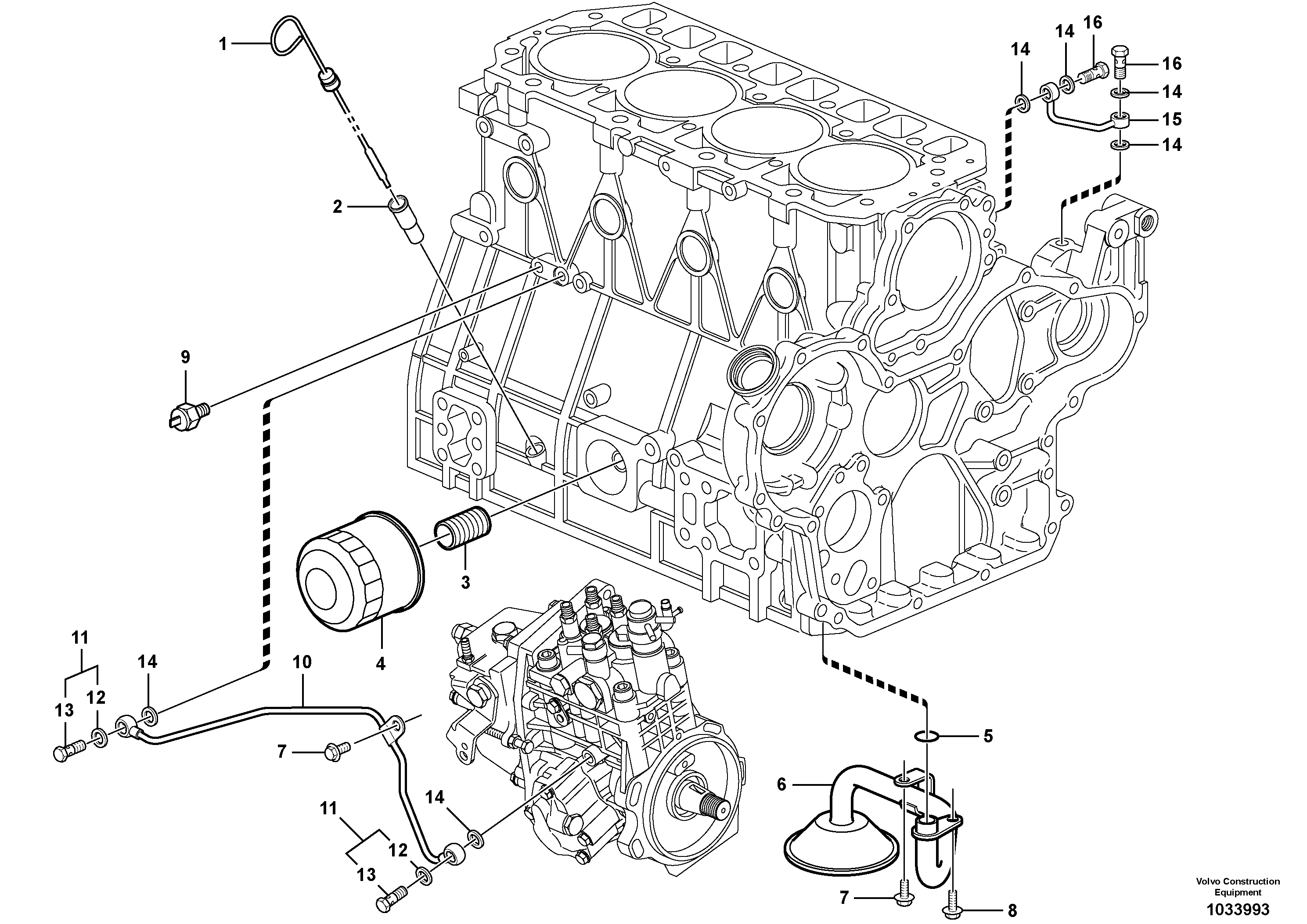Схема запчастей Volvo EC55C S/N 110001- / 120001- - 45601 Система масляной смазки 