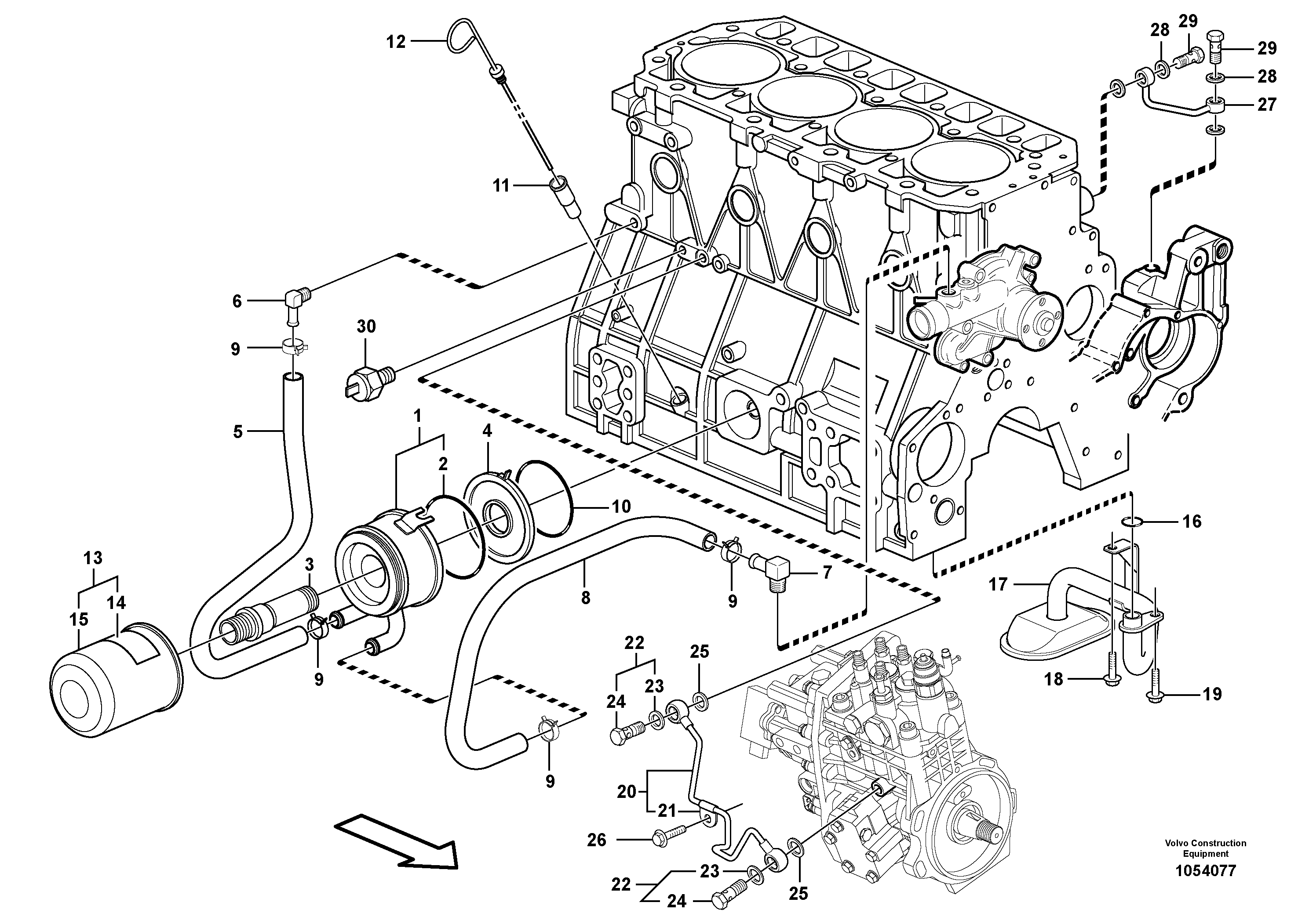 Схема запчастей Volvo EC55C S/N 110001- / 120001- - 45602 Система масляной смазки 