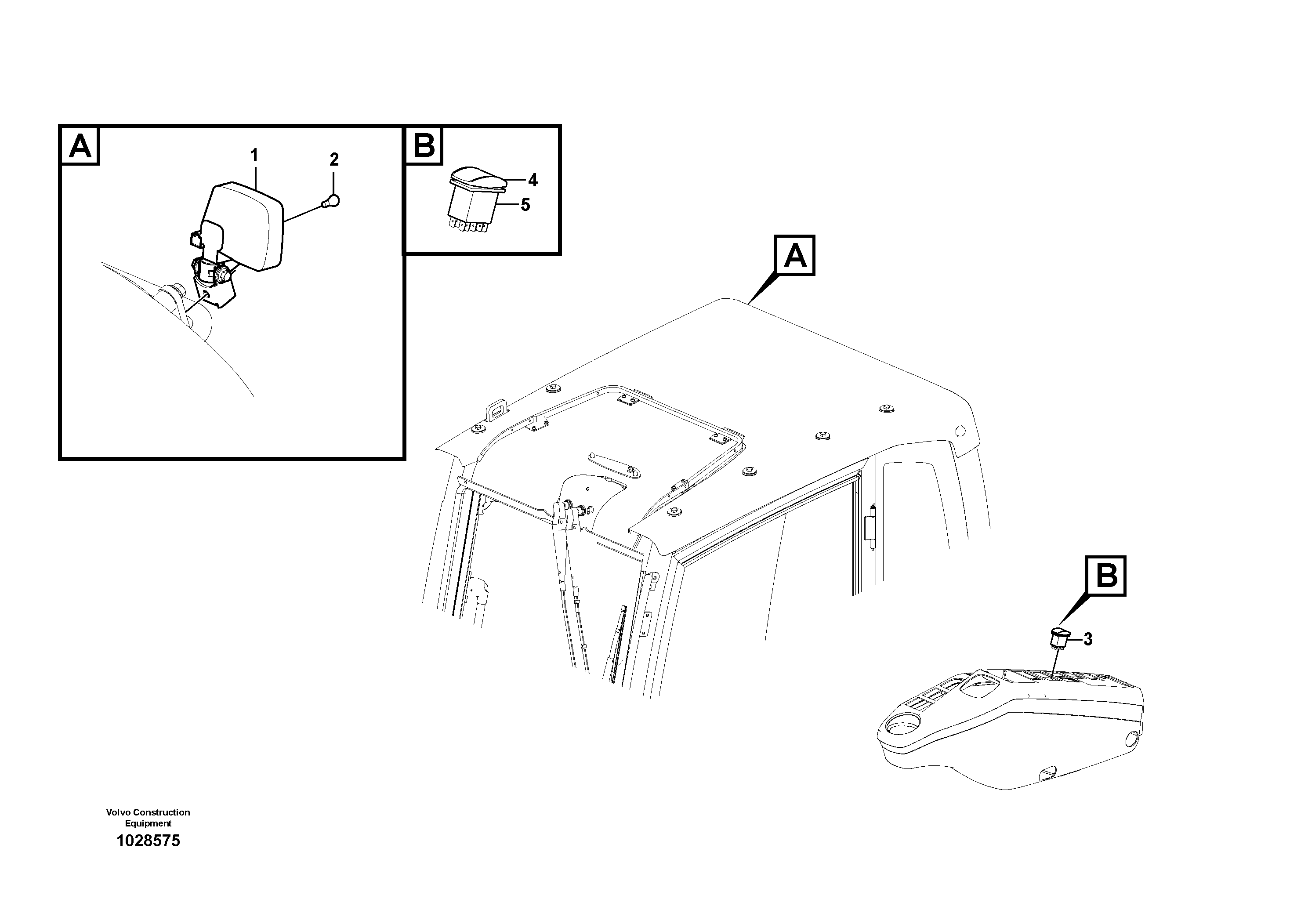 Схема запчастей Volvo EC55C S/N 110001- / 120001- - 59464 Work lights, extra 