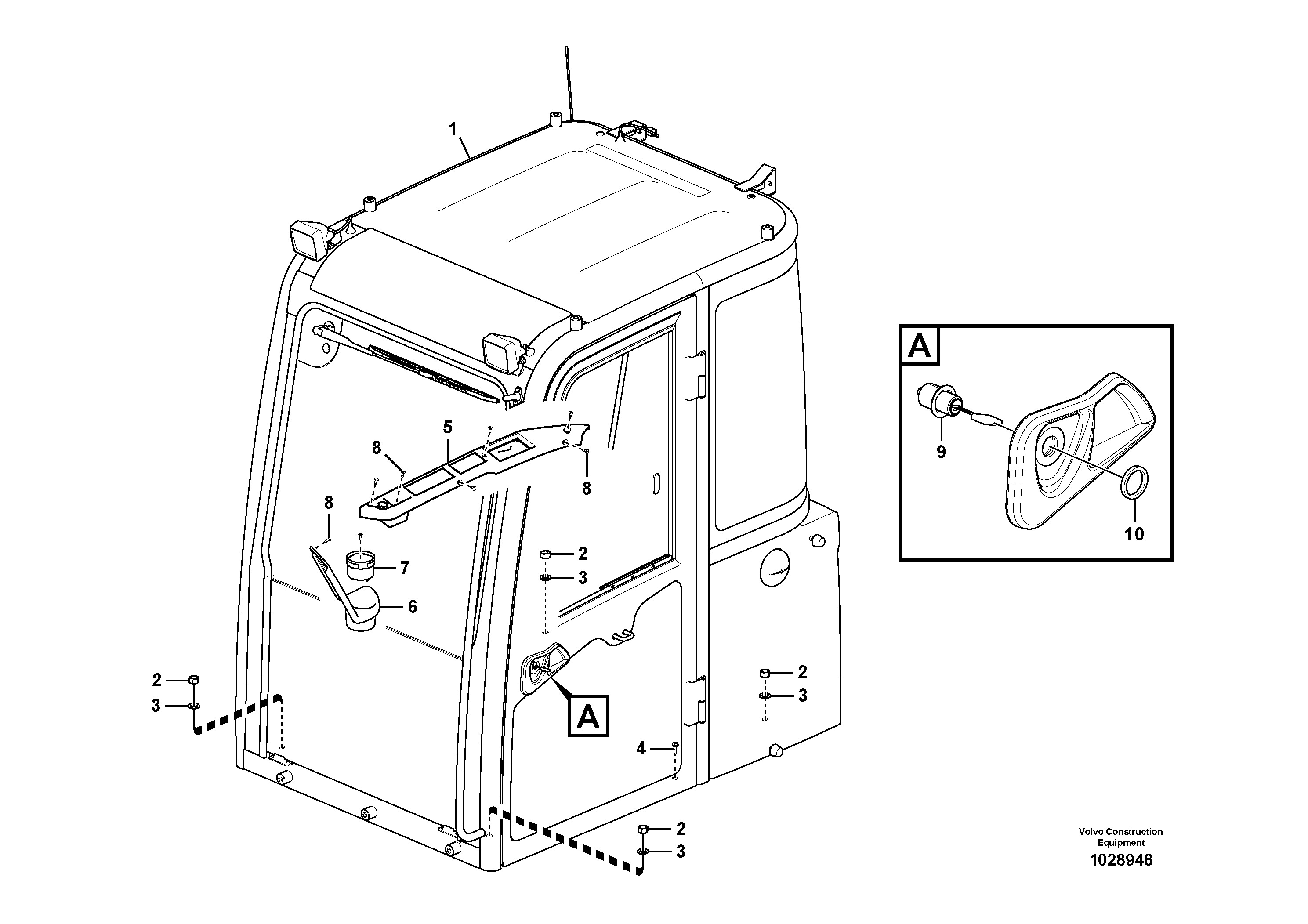 Схема запчастей Volvo EC60C - 87465 Cab mount 