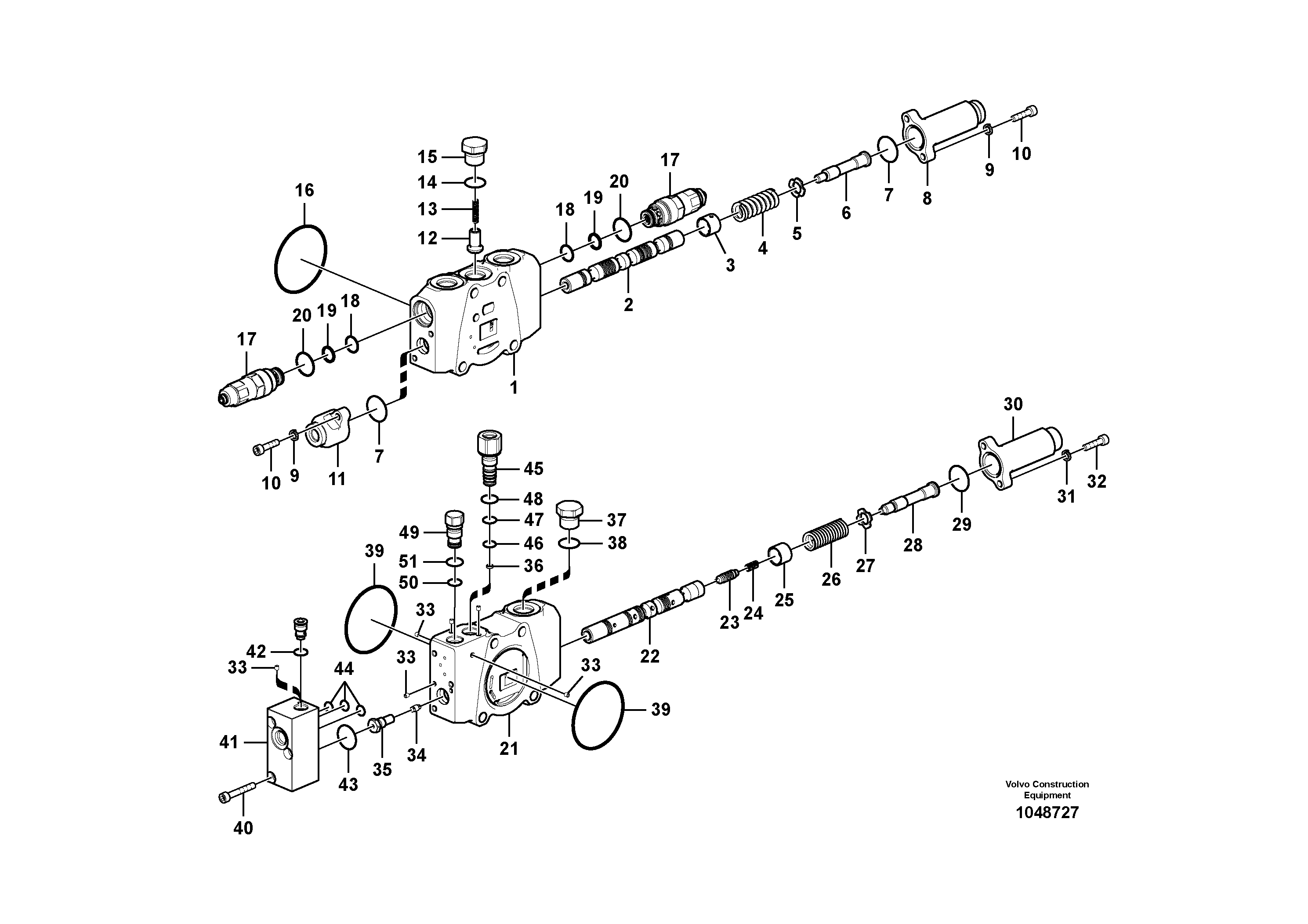 Схема запчастей Volvo EC60C - 48591 Гидрораспределитель (главный управляющий клапан) 