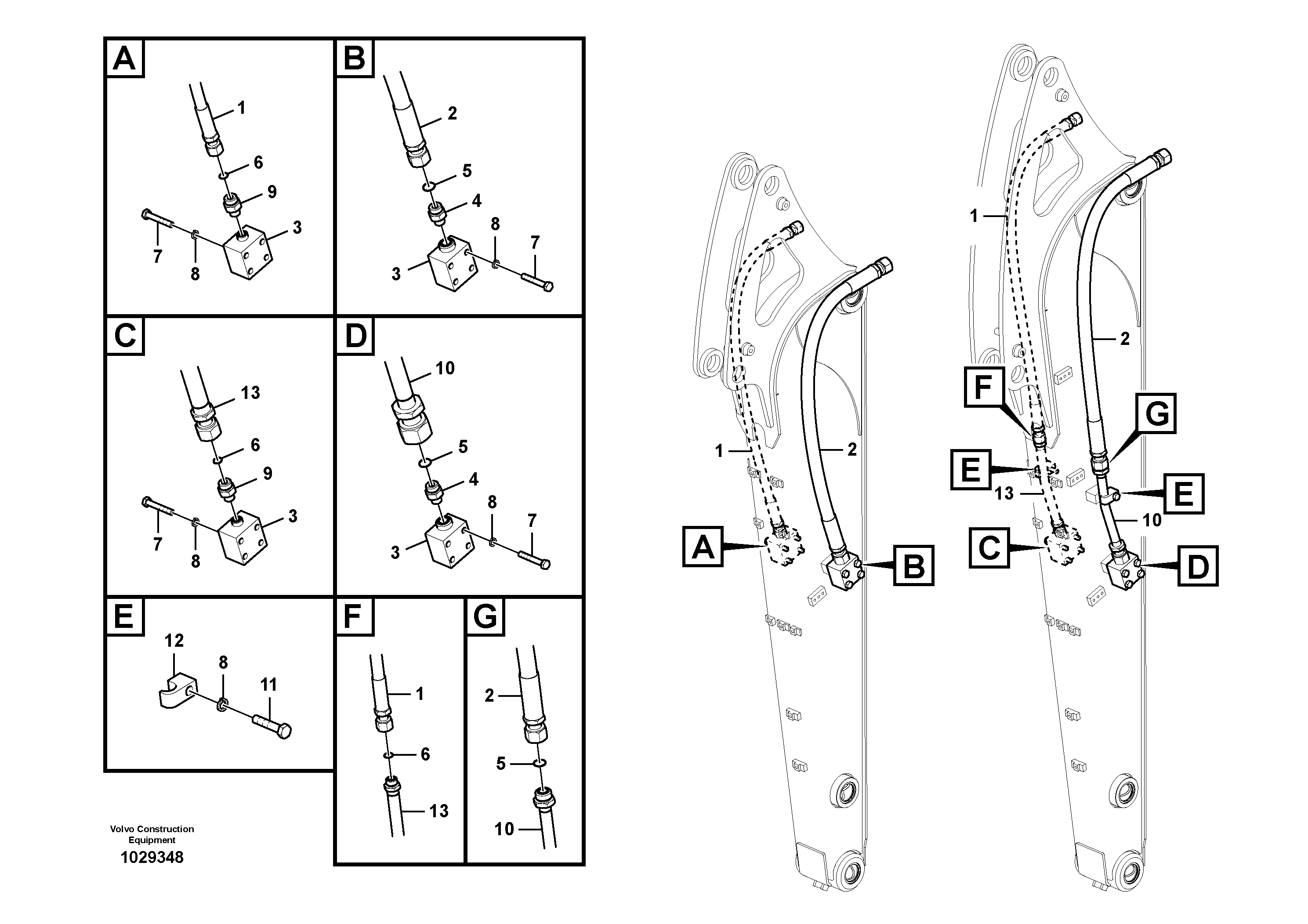 Схема запчастей Volvo EC60C - 101526 Working hydraulic, hammer and shear for dipper arm 