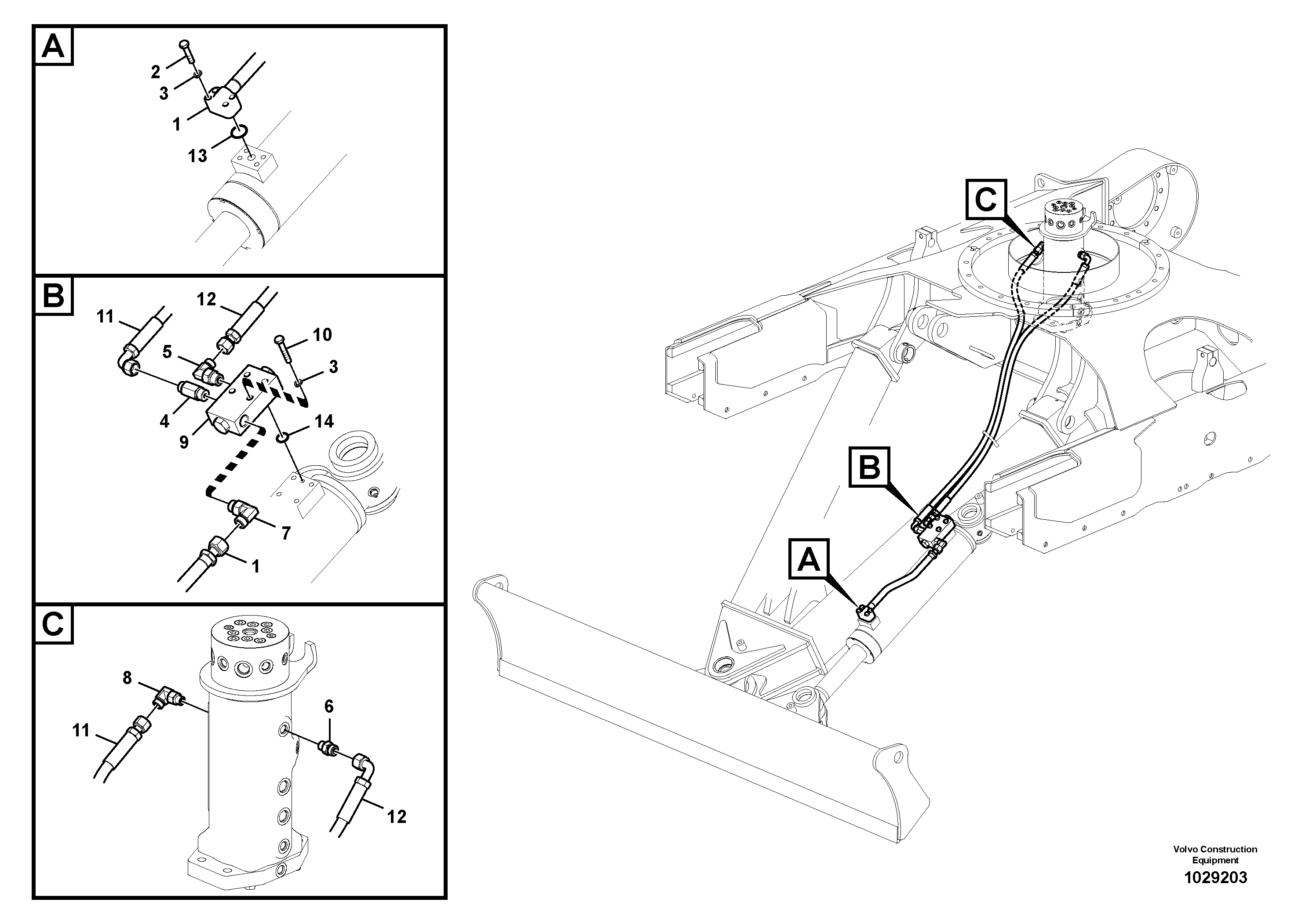 Схема запчастей Volvo EC60C - 18206 Working hydraulic, dozer blade 