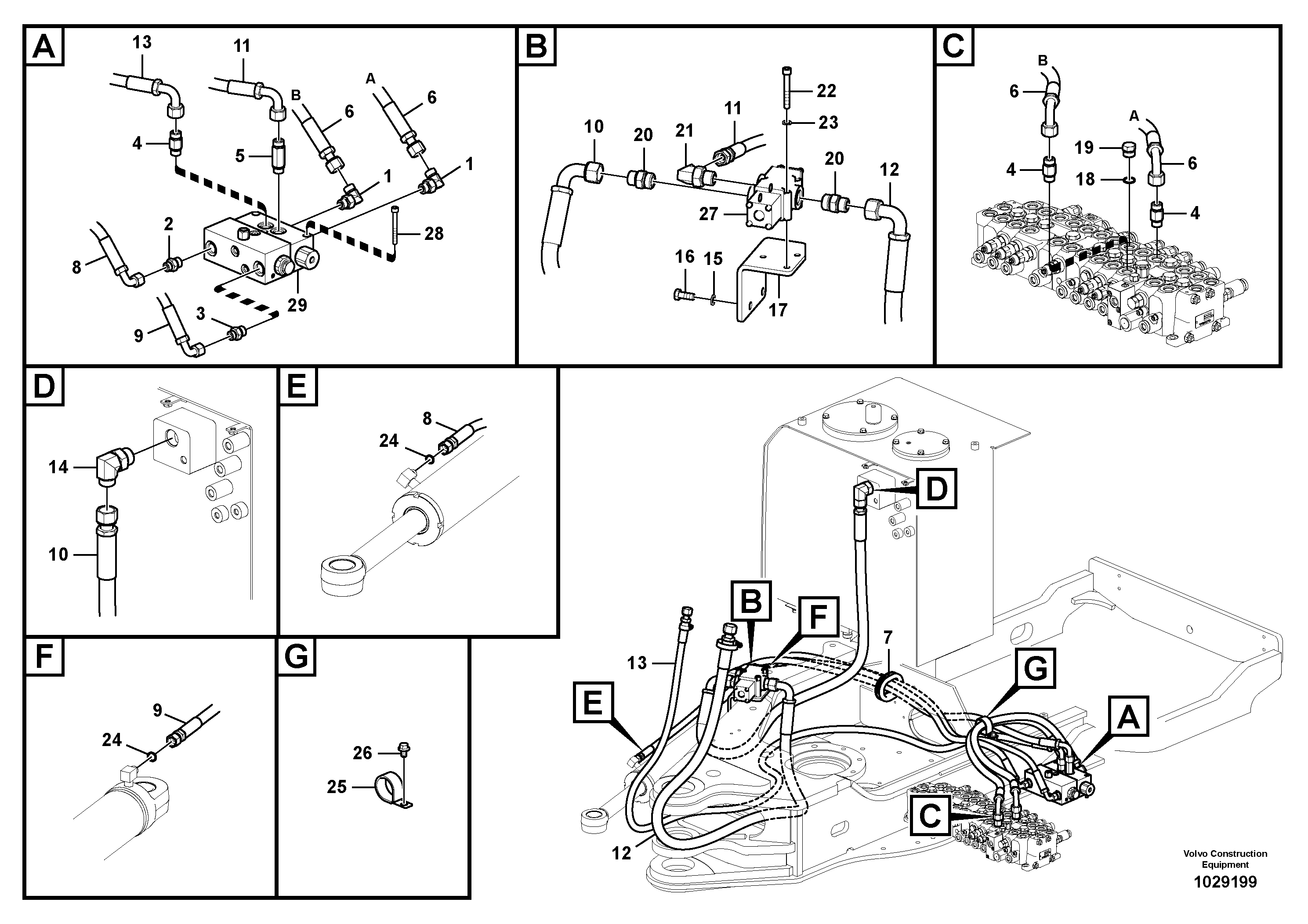 Схема запчастей Volvo EC60C - 48396 Working hydraulic, hammer and shear for upper 